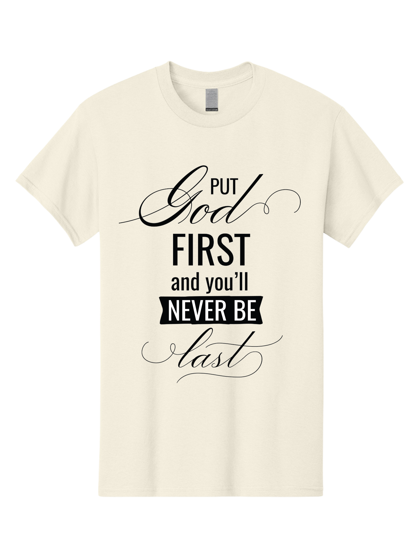 Put-God-First Men'S Graphic Tee, 100% Cotton, Comfortable Casual Summer Wear, Machine Washable, Inspirational Quote, Motivational Words, Faith-Based Message, Put God First, Inspirational Sayings, Motivational Phrases, Spiritual Guidance, Aad110 13