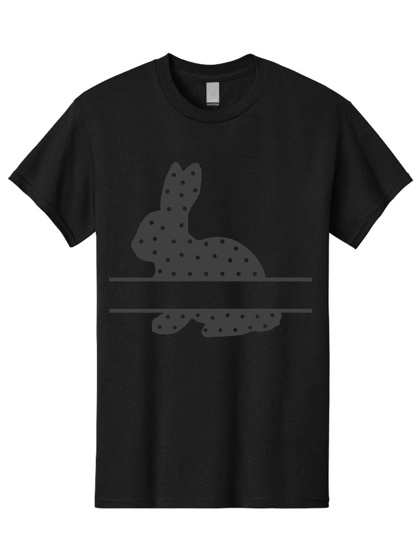 Rabbit-Silhouette-With-Dots Men'S Graphic Tee, 100% Cotton, Comfortable Casual Summer Wear, Machine Washable, Rabbit Silhouette, Black Silhouette, Polka Dot Pattern, Reflection Effect, Mirrored Image, Modern Art, Minimalist Design, Cute Bunny Aad113 15