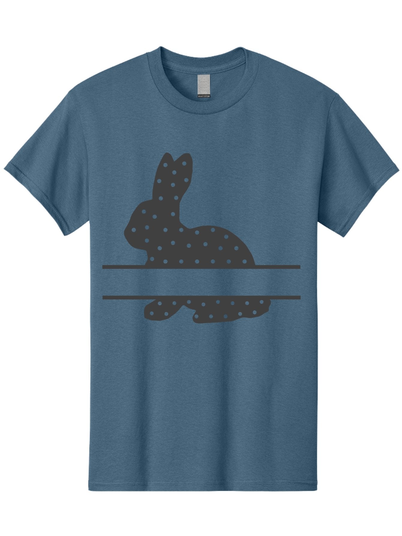Rabbit-Silhouette-With-Dots Men'S Graphic Tee, 100% Cotton, Comfortable Casual Summer Wear, Machine Washable, Rabbit Silhouette, Black Silhouette, Polka Dot Pattern, Reflection Effect, Mirrored Image, Modern Art, Minimalist Design, Cute Bunny Aad113 9