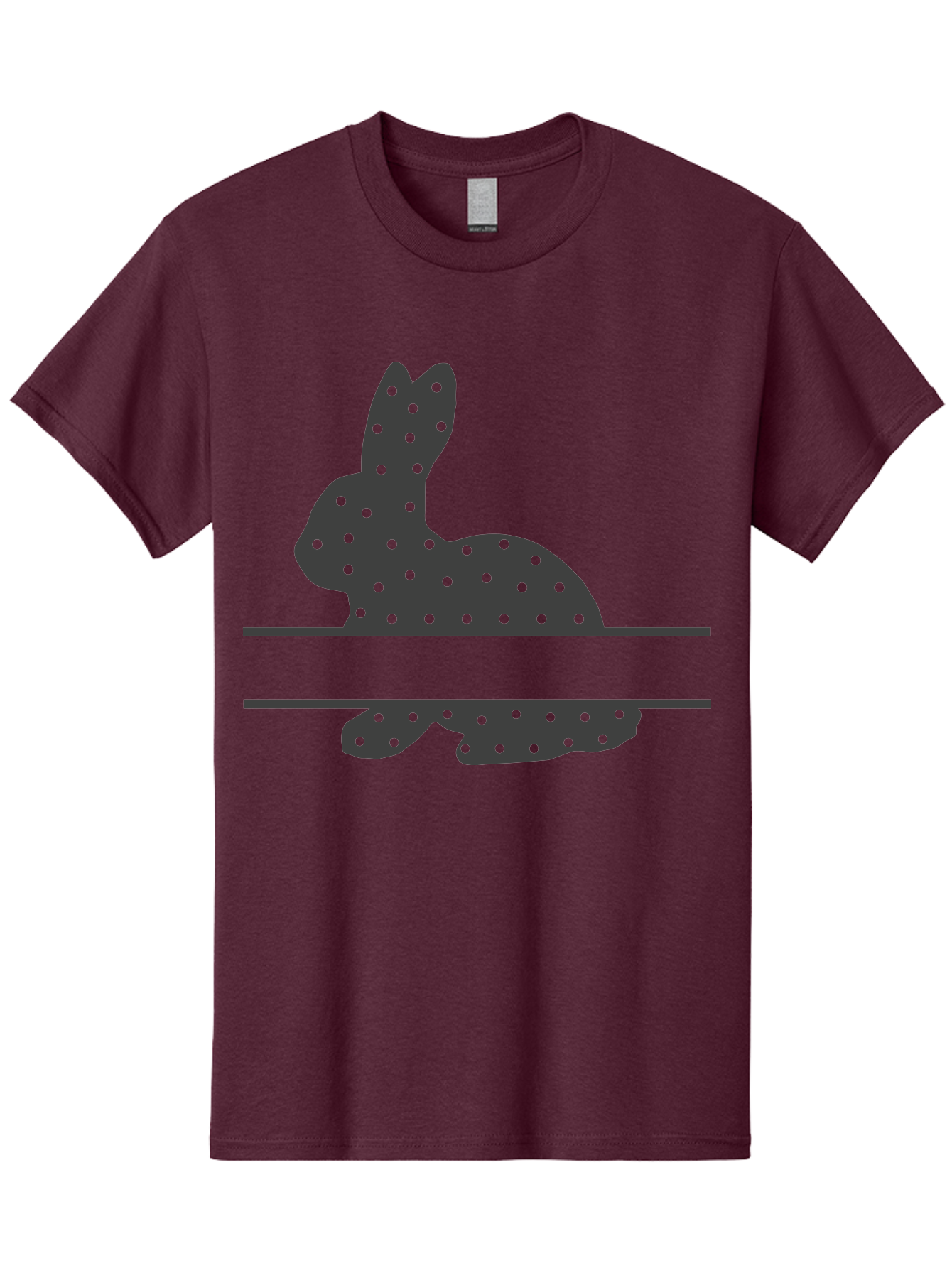 Rabbit-Silhouette-With-Dots Men'S Graphic Tee, 100% Cotton, Comfortable Casual Summer Wear, Machine Washable, Rabbit Silhouette, Black Silhouette, Polka Dot Pattern, Reflection Effect, Mirrored Image, Modern Art, Minimalist Design, Cute Bunny Aad113 11