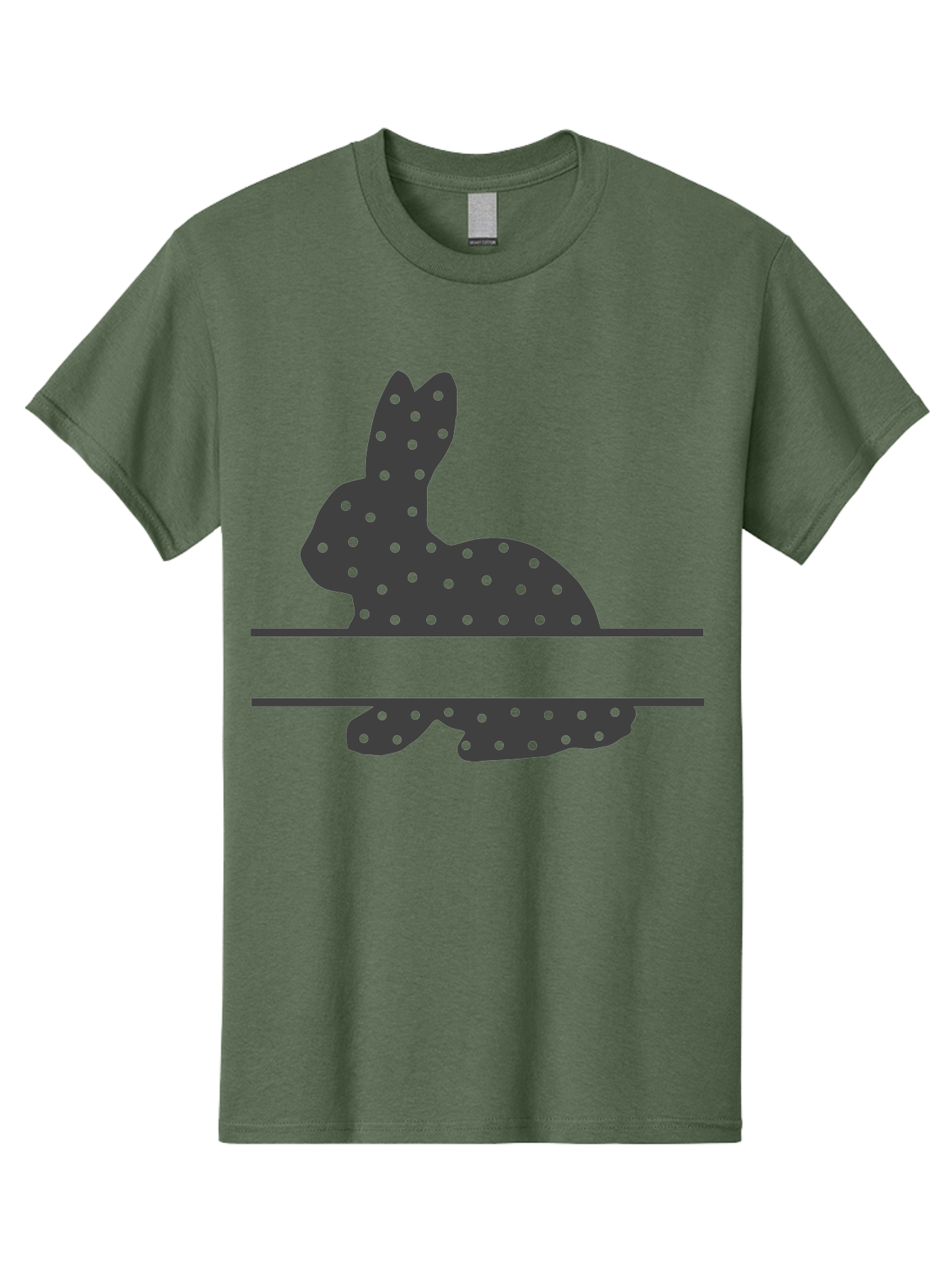 Rabbit-Silhouette-With-Dots Men'S Graphic Tee, 100% Cotton, Comfortable Casual Summer Wear, Machine Washable, Rabbit Silhouette, Black Silhouette, Polka Dot Pattern, Reflection Effect, Mirrored Image, Modern Art, Minimalist Design, Cute Bunny Aad113 29