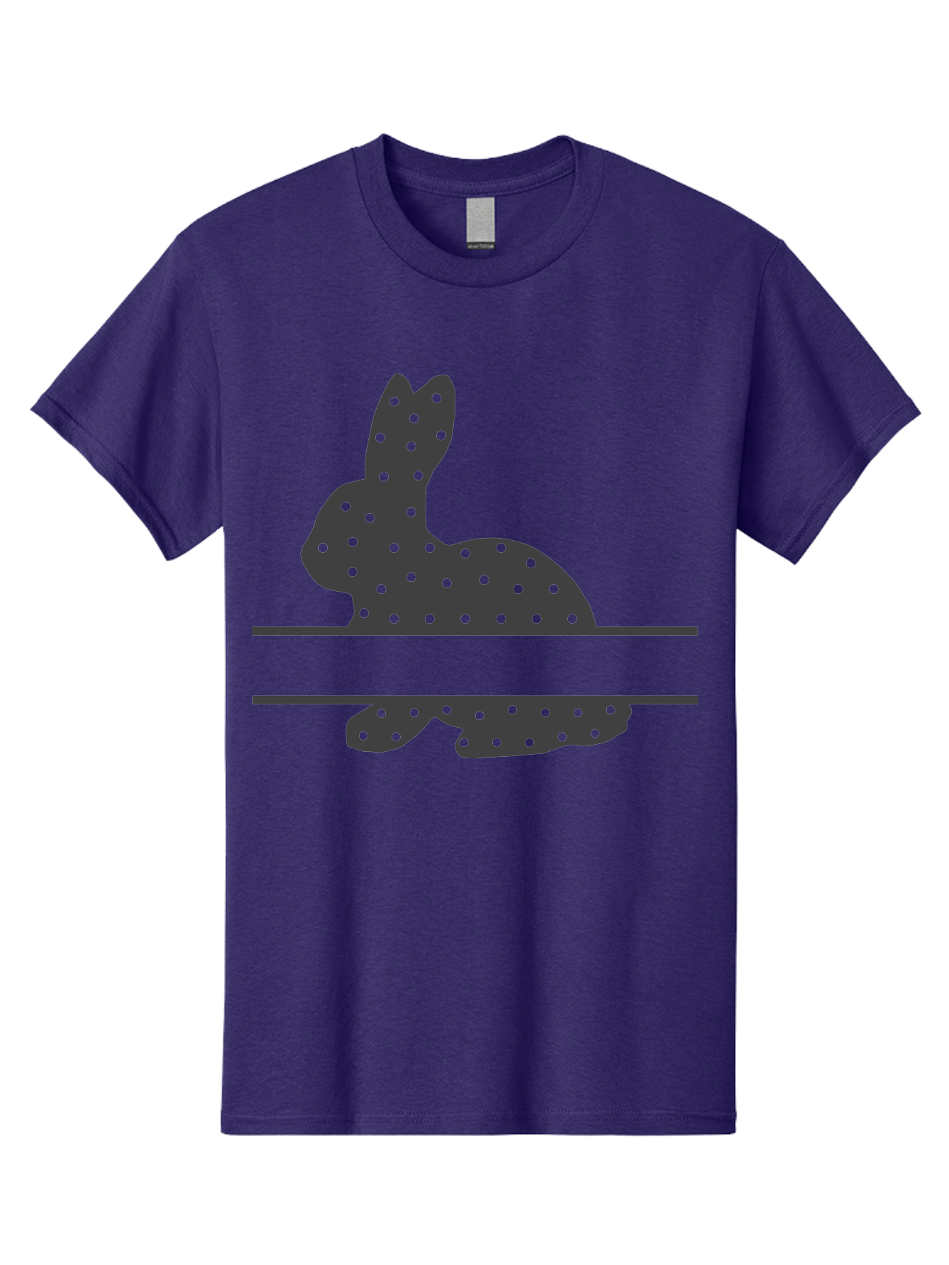 Rabbit-Silhouette-With-Dots Men'S Graphic Tee, 100% Cotton, Comfortable Casual Summer Wear, Machine Washable, Rabbit Silhouette, Black Silhouette, Polka Dot Pattern, Reflection Effect, Mirrored Image, Modern Art, Minimalist Design, Cute Bunny Aad113 27