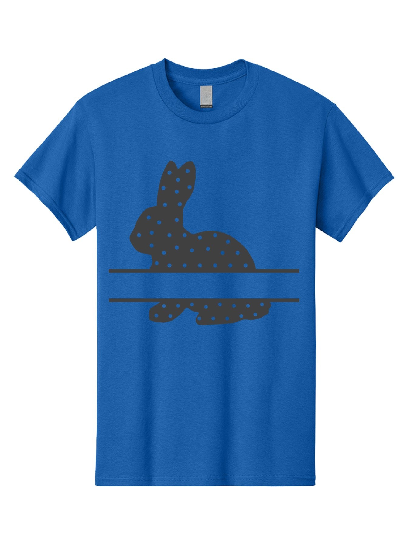 Rabbit-Silhouette-With-Dots Men'S Graphic Tee, 100% Cotton, Comfortable Casual Summer Wear, Machine Washable, Rabbit Silhouette, Black Silhouette, Polka Dot Pattern, Reflection Effect, Mirrored Image, Modern Art, Minimalist Design, Cute Bunny Aad113 6
