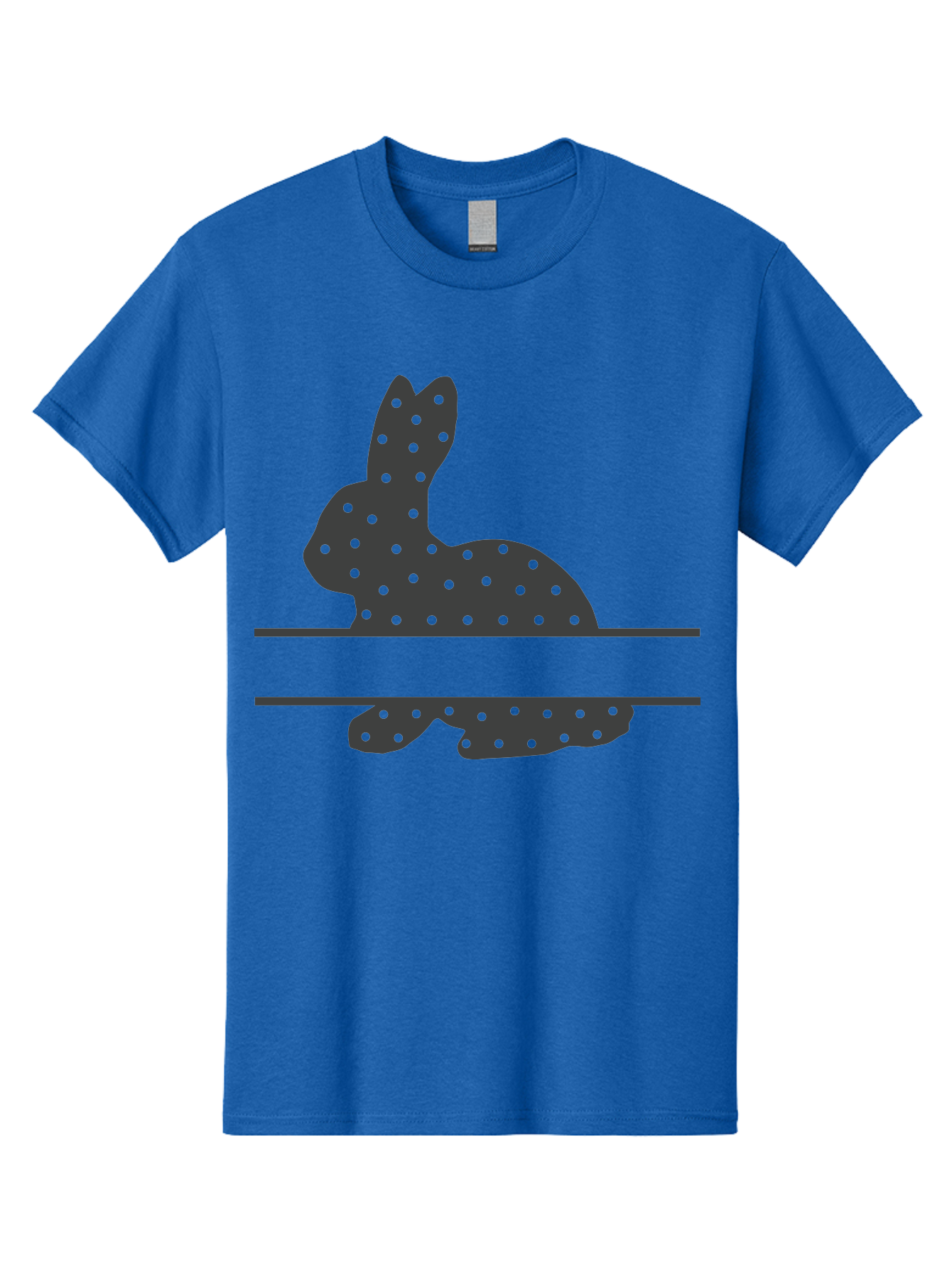 Rabbit-Silhouette-With-Dots Men'S Graphic Tee, 100% Cotton, Comfortable Casual Summer Wear, Machine Washable, Rabbit Silhouette, Black Silhouette, Polka Dot Pattern, Reflection Effect, Mirrored Image, Modern Art, Minimalist Design, Cute Bunny Aad113 13