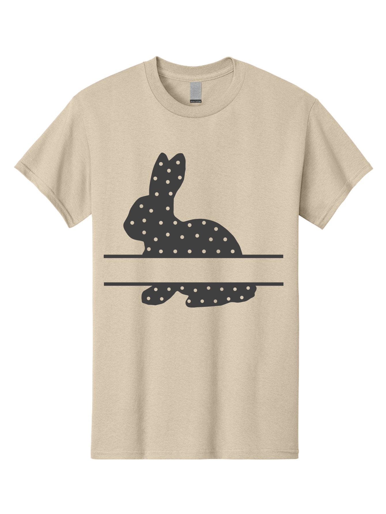 Rabbit-Silhouette-With-Dots Men'S Graphic Tee, 100% Cotton, Comfortable Casual Summer Wear, Machine Washable, Rabbit Silhouette, Black Silhouette, Polka Dot Pattern, Reflection Effect, Mirrored Image, Modern Art, Minimalist Design, Cute Bunny Aad113 7