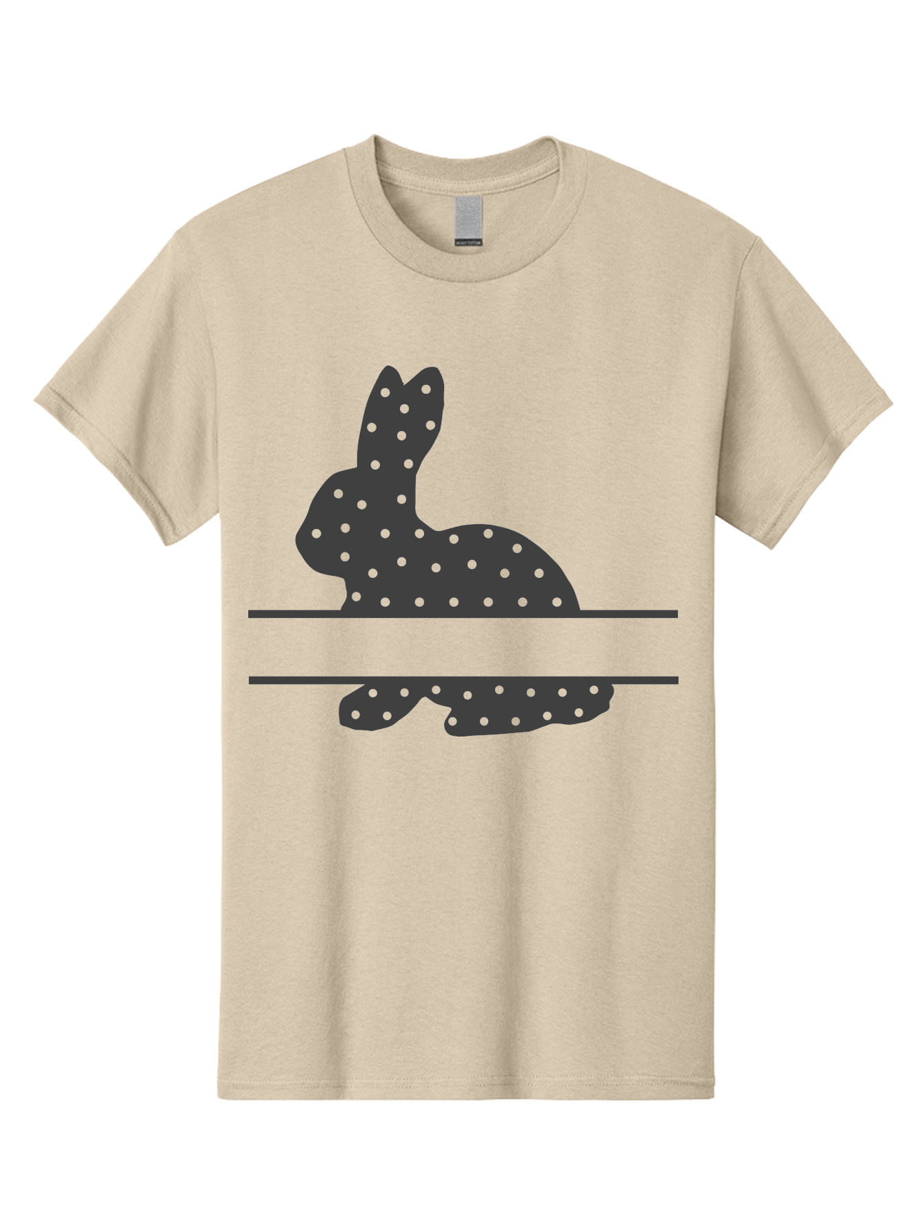 Rabbit-Silhouette-With-Dots Men'S Graphic Tee, 100% Cotton, Comfortable Casual Summer Wear, Machine Washable, Rabbit Silhouette, Black Silhouette, Polka Dot Pattern, Reflection Effect, Mirrored Image, Modern Art, Minimalist Design, Cute Bunny Aad113 25