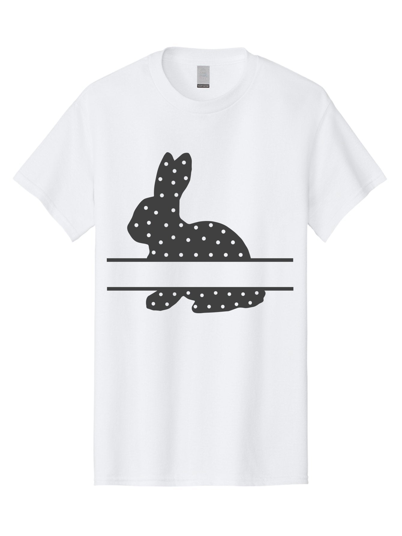 Rabbit-Silhouette-With-Dots Men'S Graphic Tee, 100% Cotton, Comfortable Casual Summer Wear, Machine Washable, Rabbit Silhouette, Black Silhouette, Polka Dot Pattern, Reflection Effect, Mirrored Image, Modern Art, Minimalist Design, Cute Bunny Aad113 12