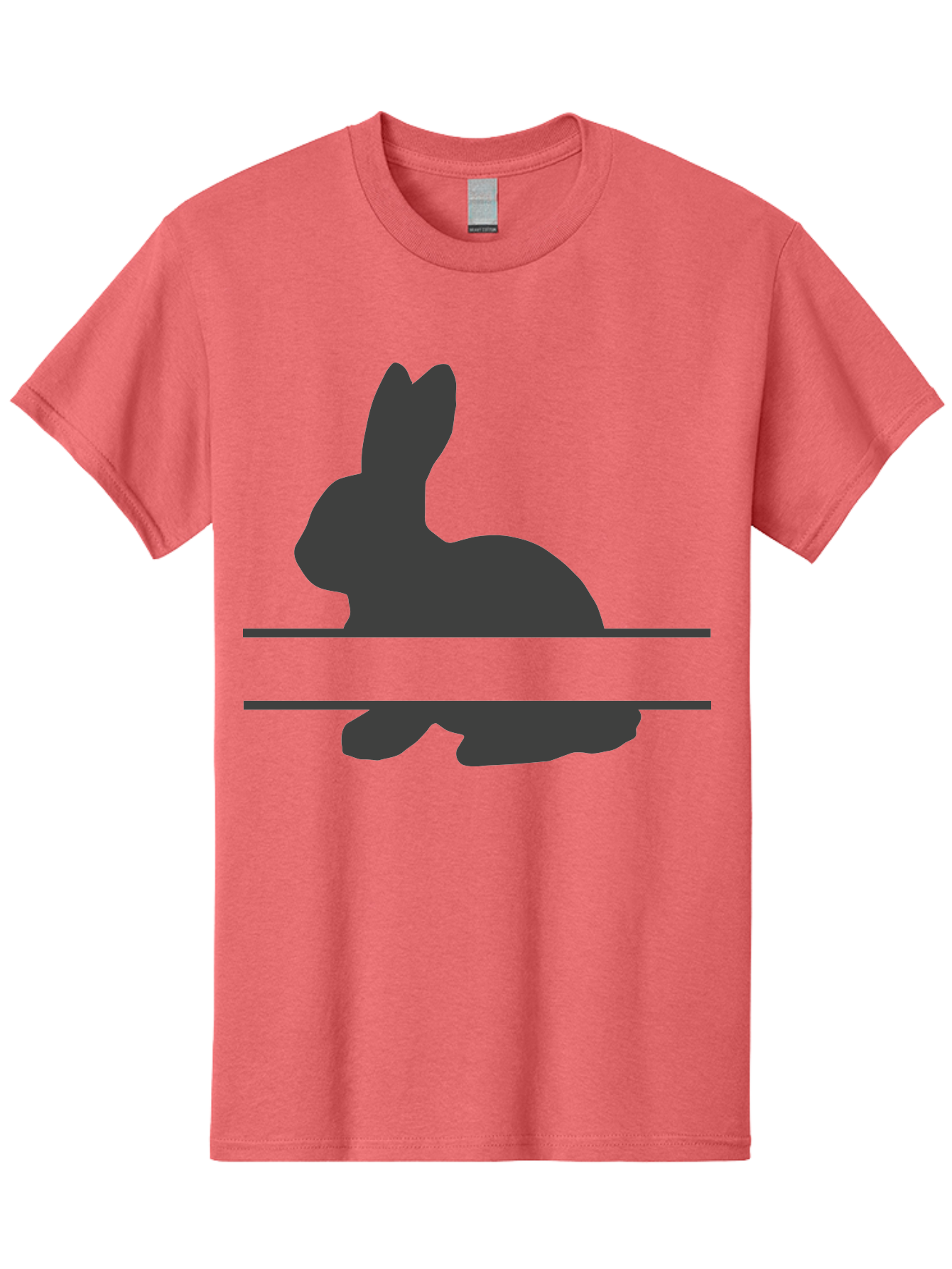 Rabbit-Silhouette Men'S Graphic Tee, 100% Cotton, Comfortable Casual Summer Wear, Machine Washable, Rabbit Silhouette, Minimalist Design, Simple Shape, Black Silhouette, Cute Rabbit, Modern Art, Creative Illustration, Simple Graphics Aad114 7