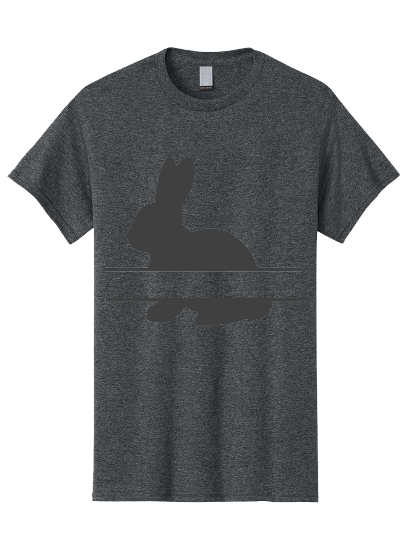 Rabbit-Silhouette Men'S Graphic Tee, 100% Cotton, Comfortable Casual Summer Wear, Machine Washable, Rabbit Silhouette, Minimalist Design, Simple Shape, Black Silhouette, Cute Rabbit, Modern Art, Creative Illustration, Simple Graphics Aad114 11