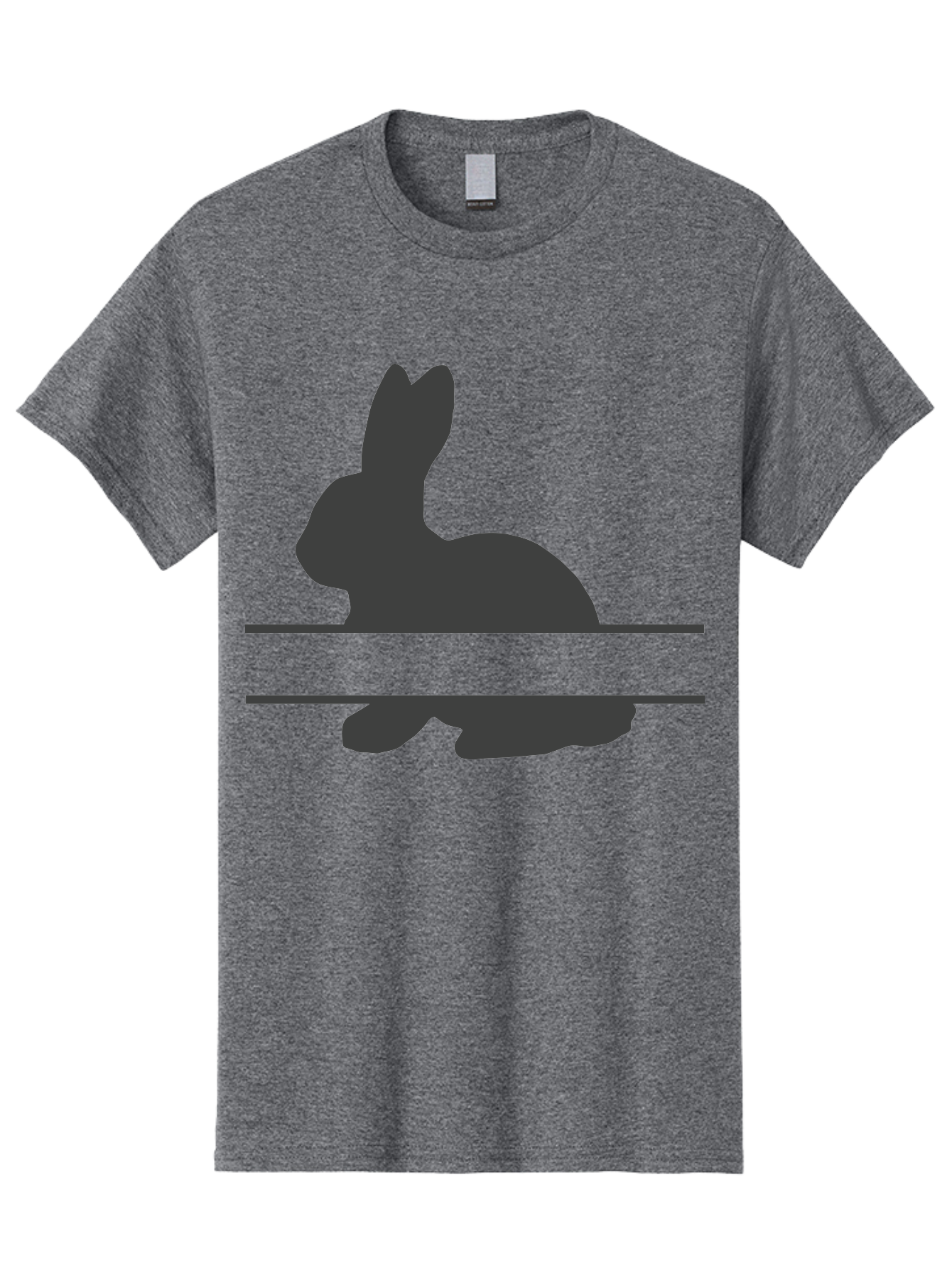 Rabbit-Silhouette Men'S Graphic Tee, 100% Cotton, Comfortable Casual Summer Wear, Machine Washable, Rabbit Silhouette, Minimalist Design, Simple Shape, Black Silhouette, Cute Rabbit, Modern Art, Creative Illustration, Simple Graphics Aad114 23