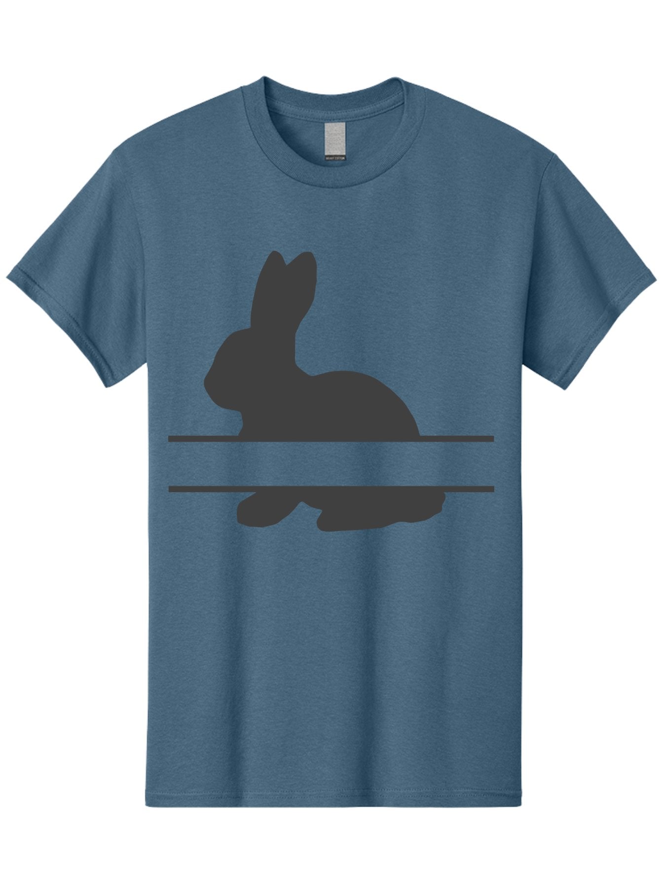 Rabbit-Silhouette Men'S Graphic Tee, 100% Cotton, Comfortable Casual Summer Wear, Machine Washable, Rabbit Silhouette, Minimalist Design, Simple Shape, Black Silhouette, Cute Rabbit, Modern Art, Creative Illustration, Simple Graphics Aad114 7