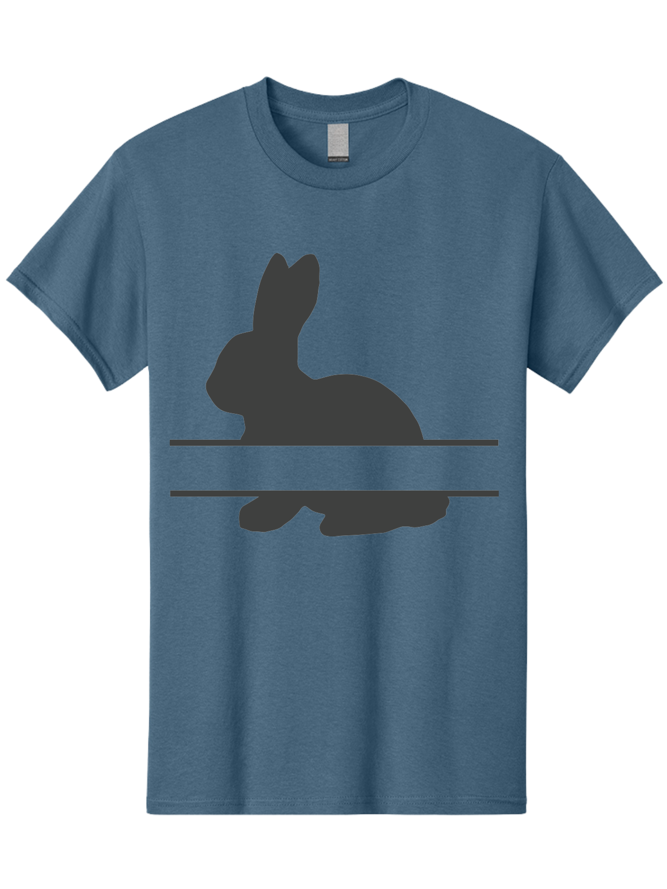 Rabbit-Silhouette Men'S Graphic Tee, 100% Cotton, Comfortable Casual Summer Wear, Machine Washable, Rabbit Silhouette, Minimalist Design, Simple Shape, Black Silhouette, Cute Rabbit, Modern Art, Creative Illustration, Simple Graphics Aad114 25