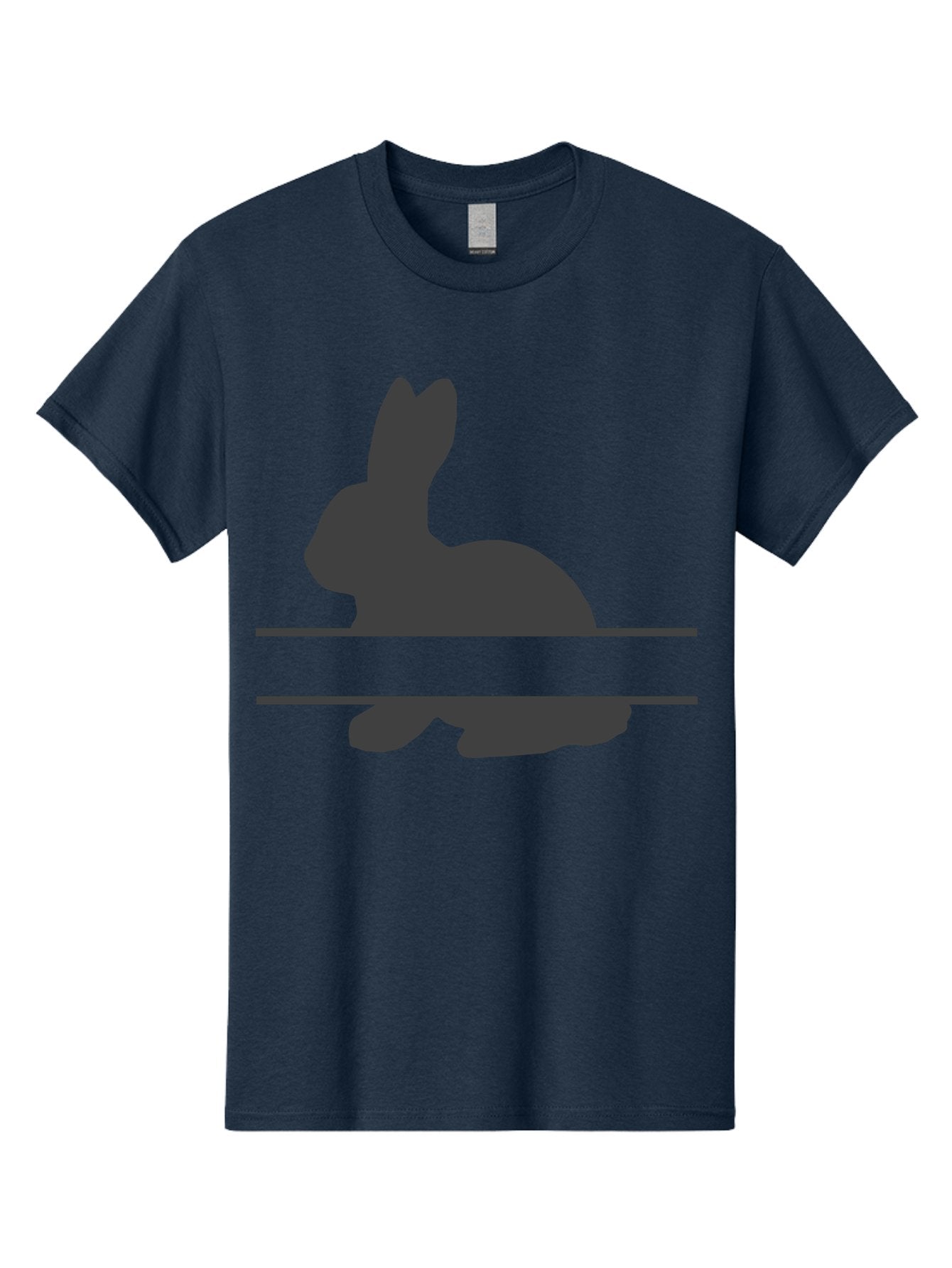 Rabbit-Silhouette Men'S Graphic Tee, 100% Cotton, Comfortable Casual Summer Wear, Machine Washable, Rabbit Silhouette, Minimalist Design, Simple Shape, Black Silhouette, Cute Rabbit, Modern Art, Creative Illustration, Simple Graphics Aad114 6
