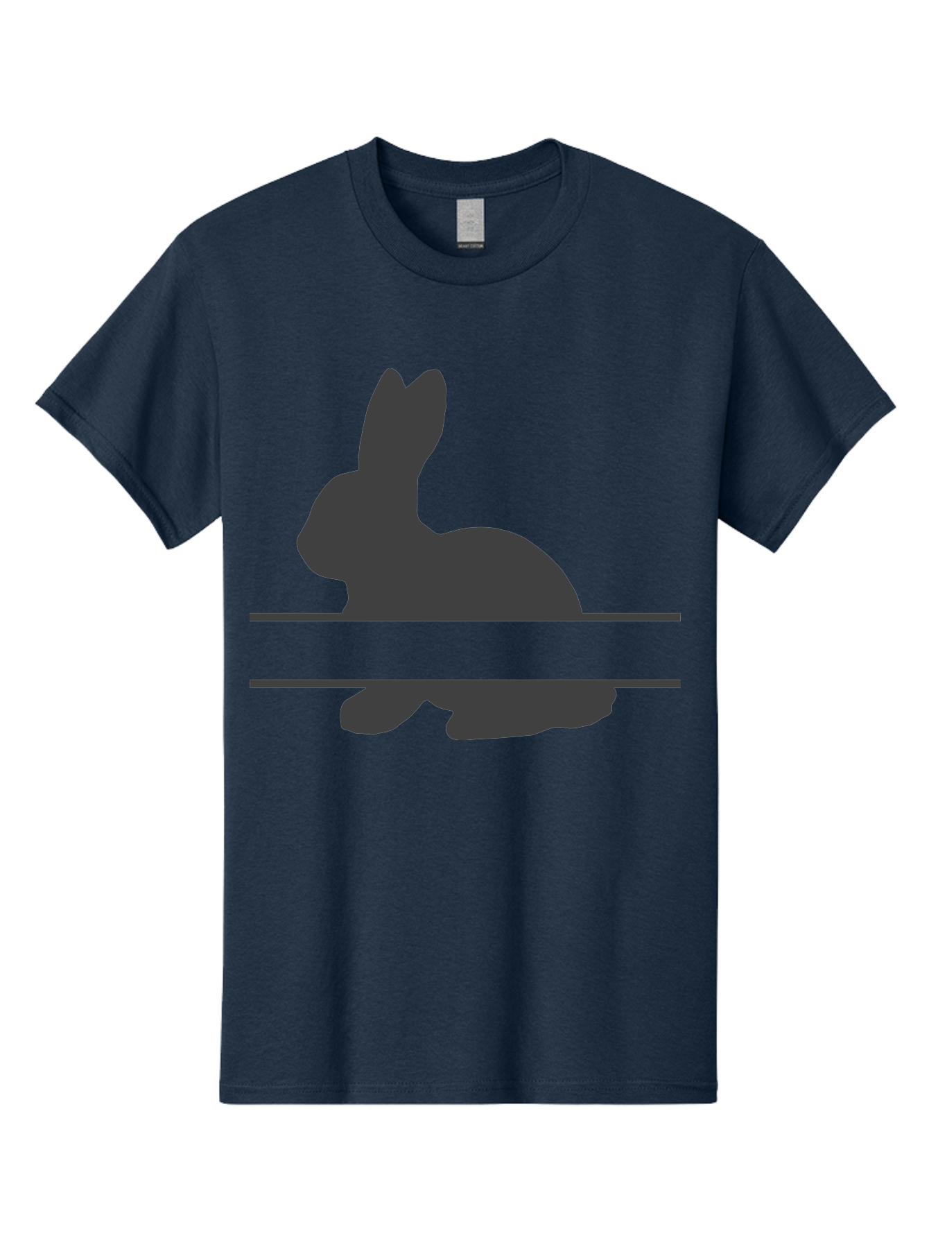Rabbit-Silhouette Men'S Graphic Tee, 100% Cotton, Comfortable Casual Summer Wear, Machine Washable, Rabbit Silhouette, Minimalist Design, Simple Shape, Black Silhouette, Cute Rabbit, Modern Art, Creative Illustration, Simple Graphics Aad114 13
