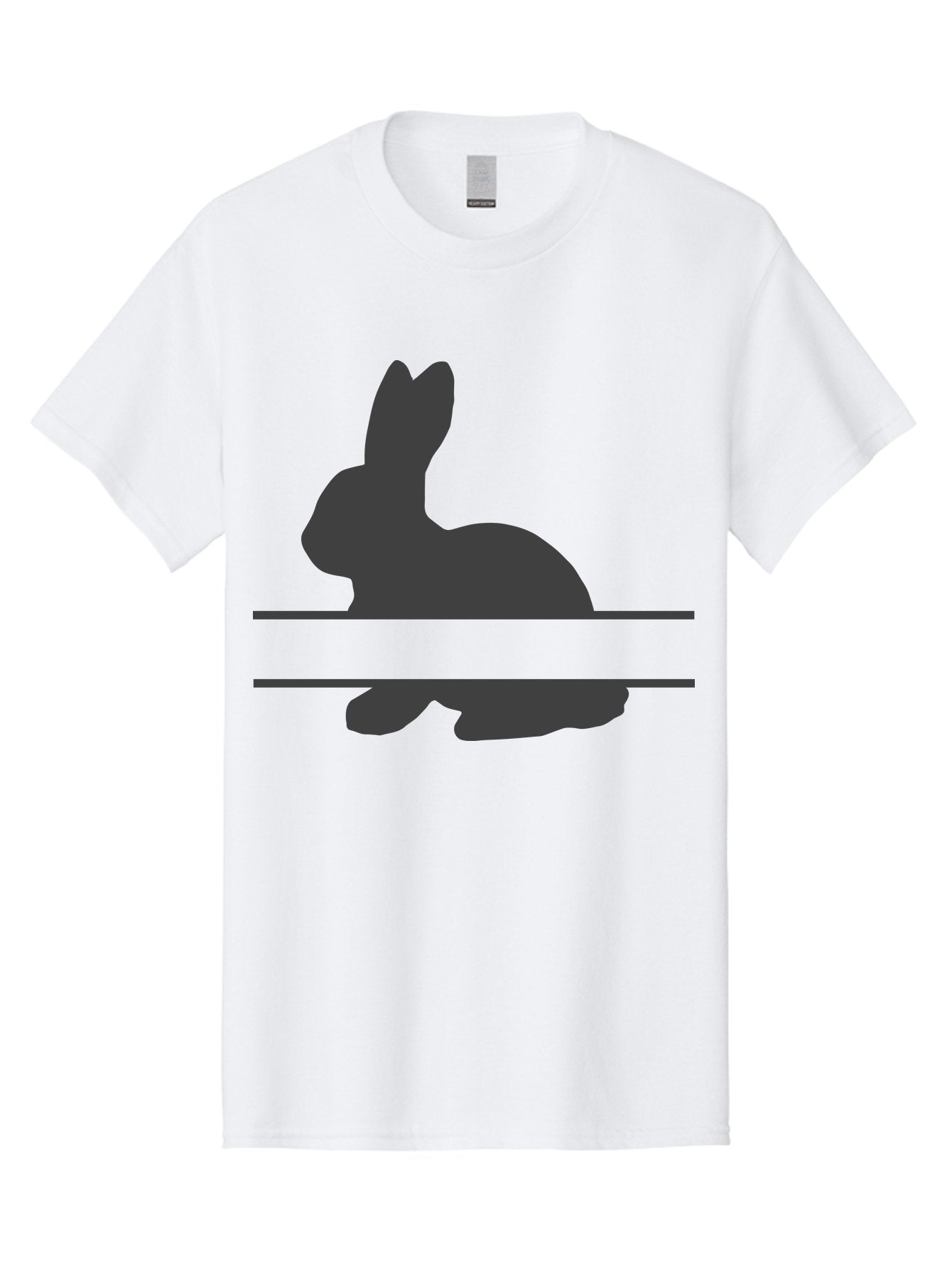 Rabbit-Silhouette Men'S Graphic Tee, 100% Cotton, Comfortable Casual Summer Wear, Machine Washable, Rabbit Silhouette, Minimalist Design, Simple Shape, Black Silhouette, Cute Rabbit, Modern Art, Creative Illustration, Simple Graphics Aad114