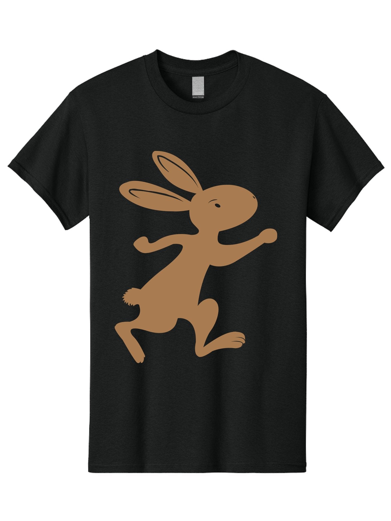 Rabbit Men'S Graphic Tee, 100% Cotton, Comfortable Casual Summer Wear, Machine Washable, Cartoon Rabbit, Jumping Rabbit, Brown Rabbit, Playful Pose, Cute Illustration, Simple Design, Whimsical Art, Cartoon Character, Funny Rabbit Aad115 15