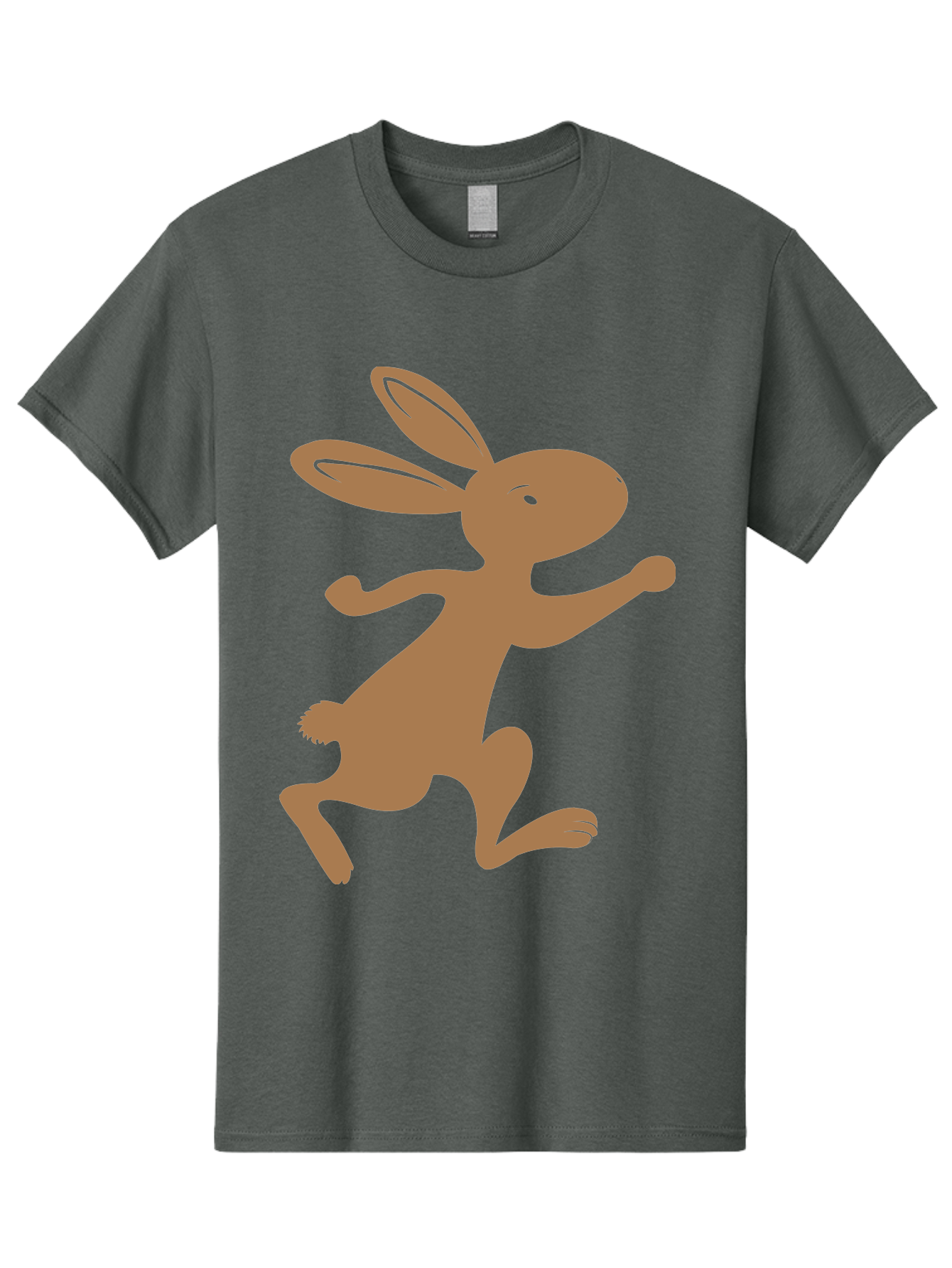 Rabbit Men'S Graphic Tee, 100% Cotton, Comfortable Casual Summer Wear, Machine Washable, Cartoon Rabbit, Jumping Rabbit, Brown Rabbit, Playful Pose, Cute Illustration, Simple Design, Whimsical Art, Cartoon Character, Funny Rabbit Aad115 17