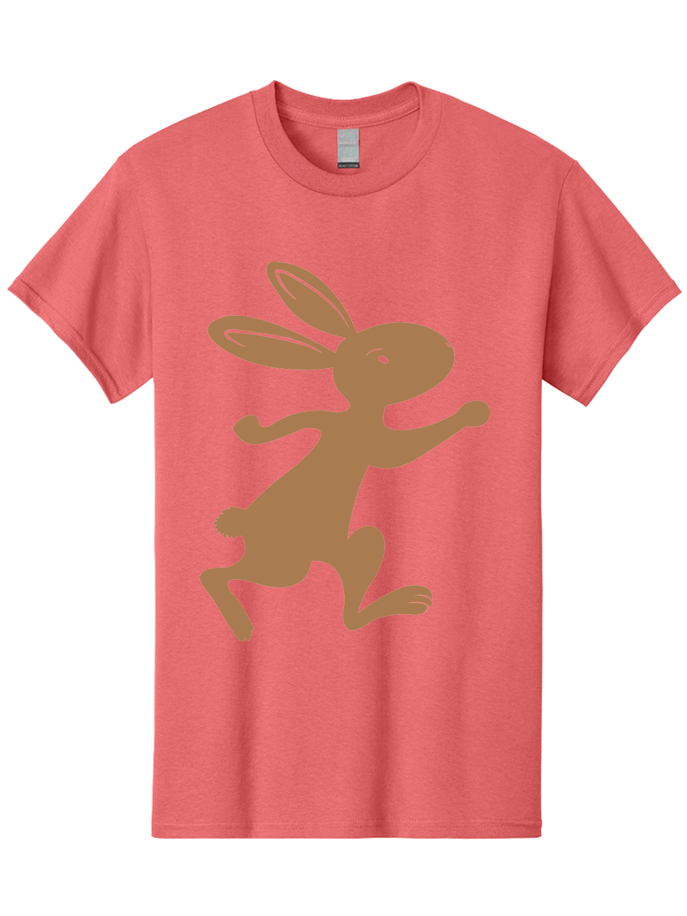Rabbit Men'S Graphic Tee, 100% Cotton, Comfortable Casual Summer Wear, Machine Washable, Cartoon Rabbit, Jumping Rabbit, Brown Rabbit, Playful Pose, Cute Illustration, Simple Design, Whimsical Art, Cartoon Character, Funny Rabbit Aad115 27