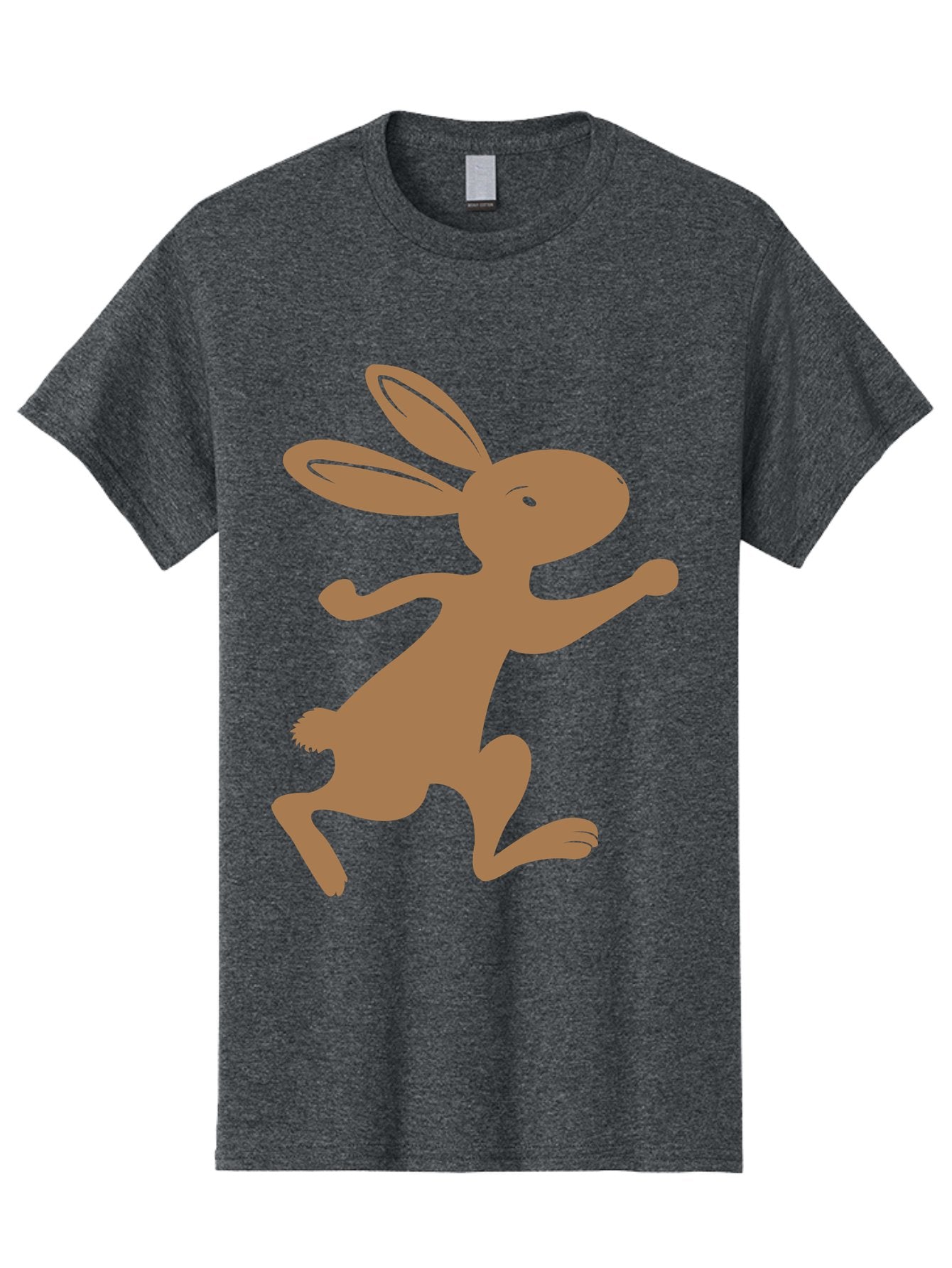 Rabbit Men'S Graphic Tee, 100% Cotton, Comfortable Casual Summer Wear, Machine Washable, Cartoon Rabbit, Jumping Rabbit, Brown Rabbit, Playful Pose, Cute Illustration, Simple Design, Whimsical Art, Cartoon Character, Funny Rabbit Aad115 4