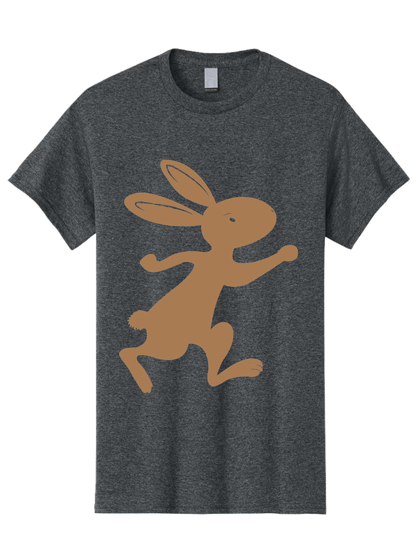 Rabbit Men'S Graphic Tee, 100% Cotton, Comfortable Casual Summer Wear, Machine Washable, Cartoon Rabbit, Jumping Rabbit, Brown Rabbit, Playful Pose, Cute Illustration, Simple Design, Whimsical Art, Cartoon Character, Funny Rabbit Aad115 23