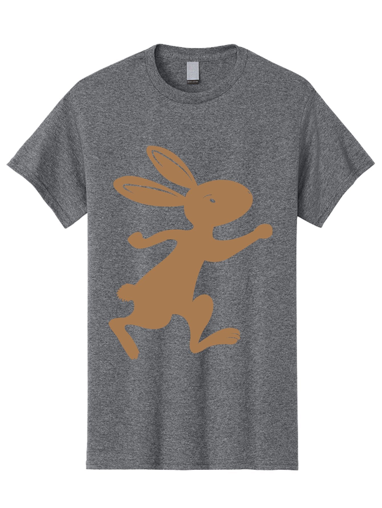 Rabbit Men'S Graphic Tee, 100% Cotton, Comfortable Casual Summer Wear, Machine Washable, Cartoon Rabbit, Jumping Rabbit, Brown Rabbit, Playful Pose, Cute Illustration, Simple Design, Whimsical Art, Cartoon Character, Funny Rabbit Aad115 9