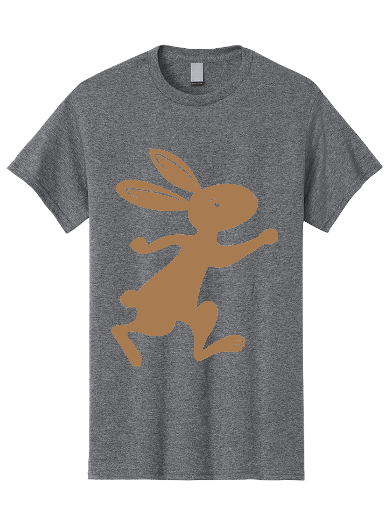 Rabbit Men'S Graphic Tee, 100% Cotton, Comfortable Casual Summer Wear, Machine Washable, Cartoon Rabbit, Jumping Rabbit, Brown Rabbit, Playful Pose, Cute Illustration, Simple Design, Whimsical Art, Cartoon Character, Funny Rabbit Aad115 9