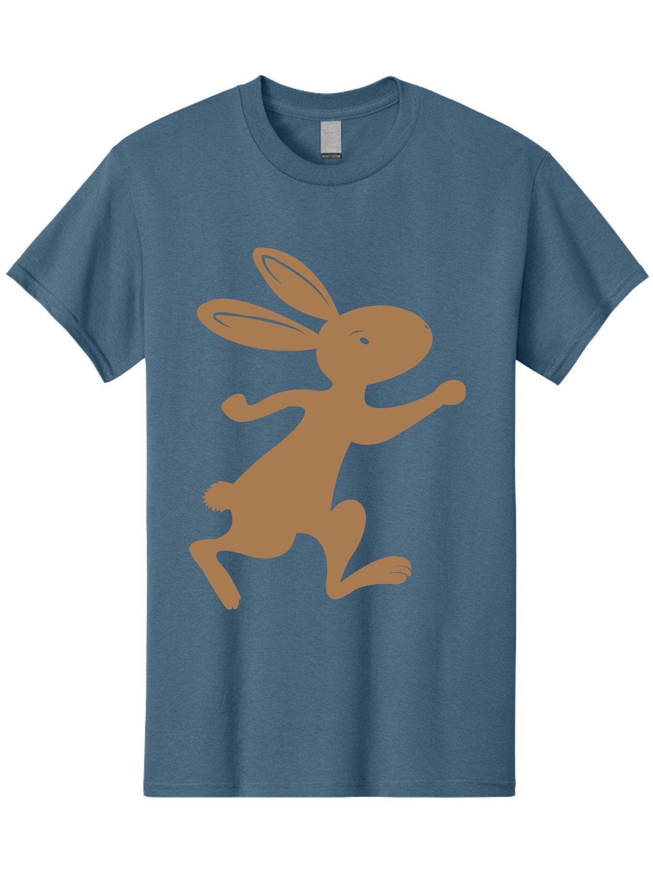 Rabbit Men'S Graphic Tee, 100% Cotton, Comfortable Casual Summer Wear, Machine Washable, Cartoon Rabbit, Jumping Rabbit, Brown Rabbit, Playful Pose, Cute Illustration, Simple Design, Whimsical Art, Cartoon Character, Funny Rabbit Aad115 14