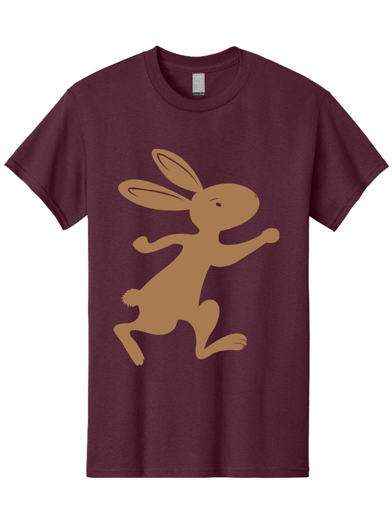 Rabbit Men'S Graphic Tee, 100% Cotton, Comfortable Casual Summer Wear, Machine Washable, Cartoon Rabbit, Jumping Rabbit, Brown Rabbit, Playful Pose, Cute Illustration, Simple Design, Whimsical Art, Cartoon Character, Funny Rabbit Aad115 5