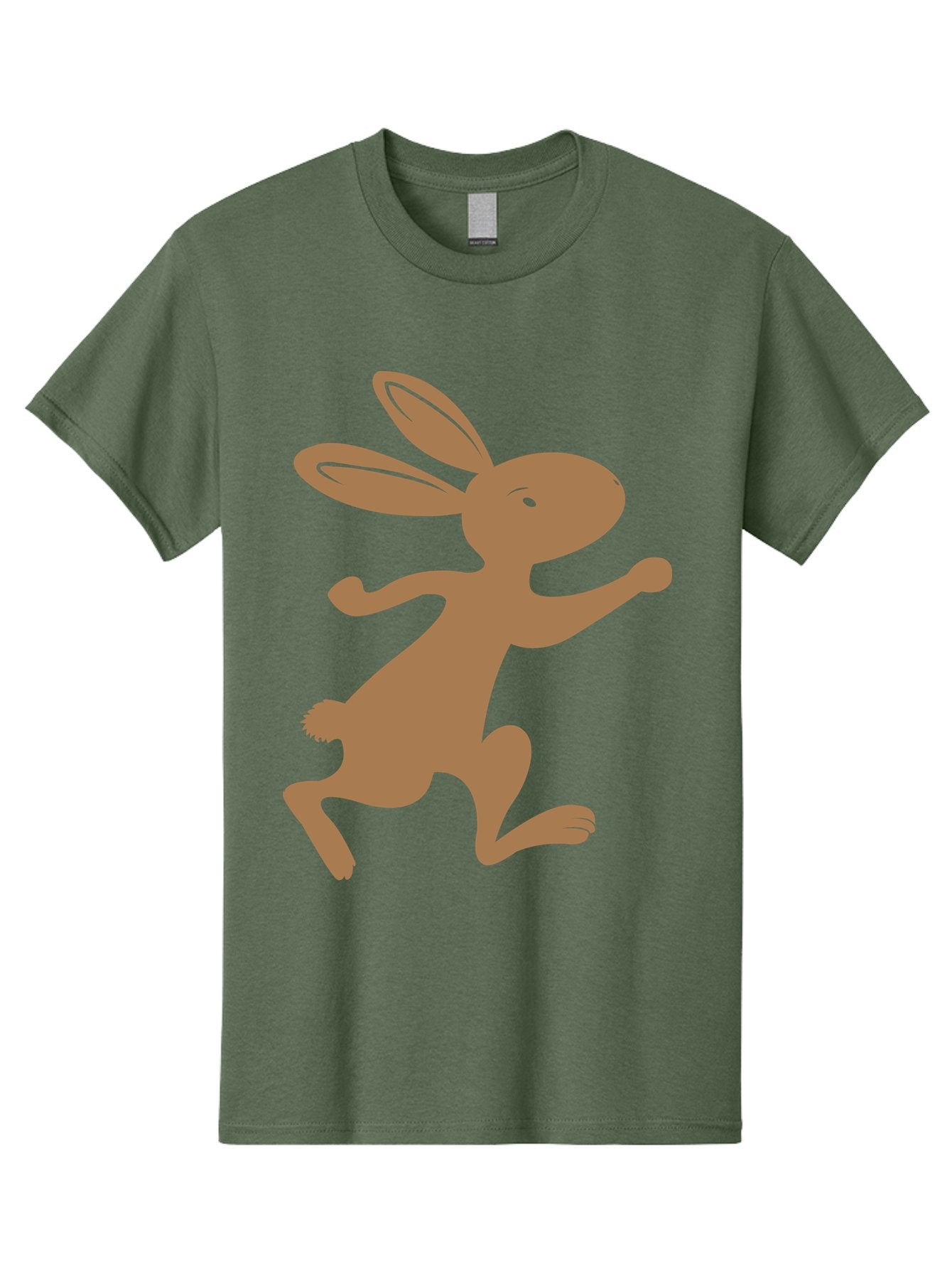 Rabbit Men'S Graphic Tee, 100% Cotton, Comfortable Casual Summer Wear, Machine Washable, Cartoon Rabbit, Jumping Rabbit, Brown Rabbit, Playful Pose, Cute Illustration, Simple Design, Whimsical Art, Cartoon Character, Funny Rabbit Aad115 13