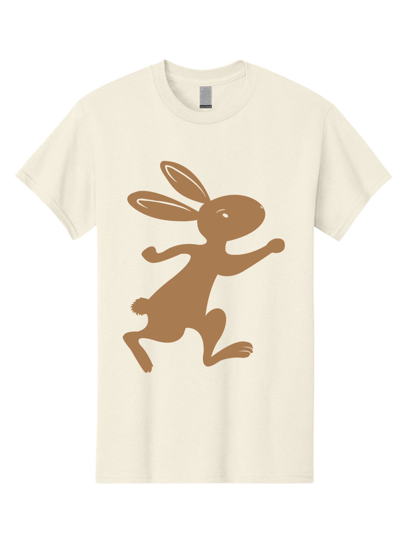 Rabbit Men'S Graphic Tee, 100% Cotton, Comfortable Casual Summer Wear, Machine Washable, Cartoon Rabbit, Jumping Rabbit, Brown Rabbit, Playful Pose, Cute Illustration, Simple Design, Whimsical Art, Cartoon Character, Funny Rabbit Aad115 21