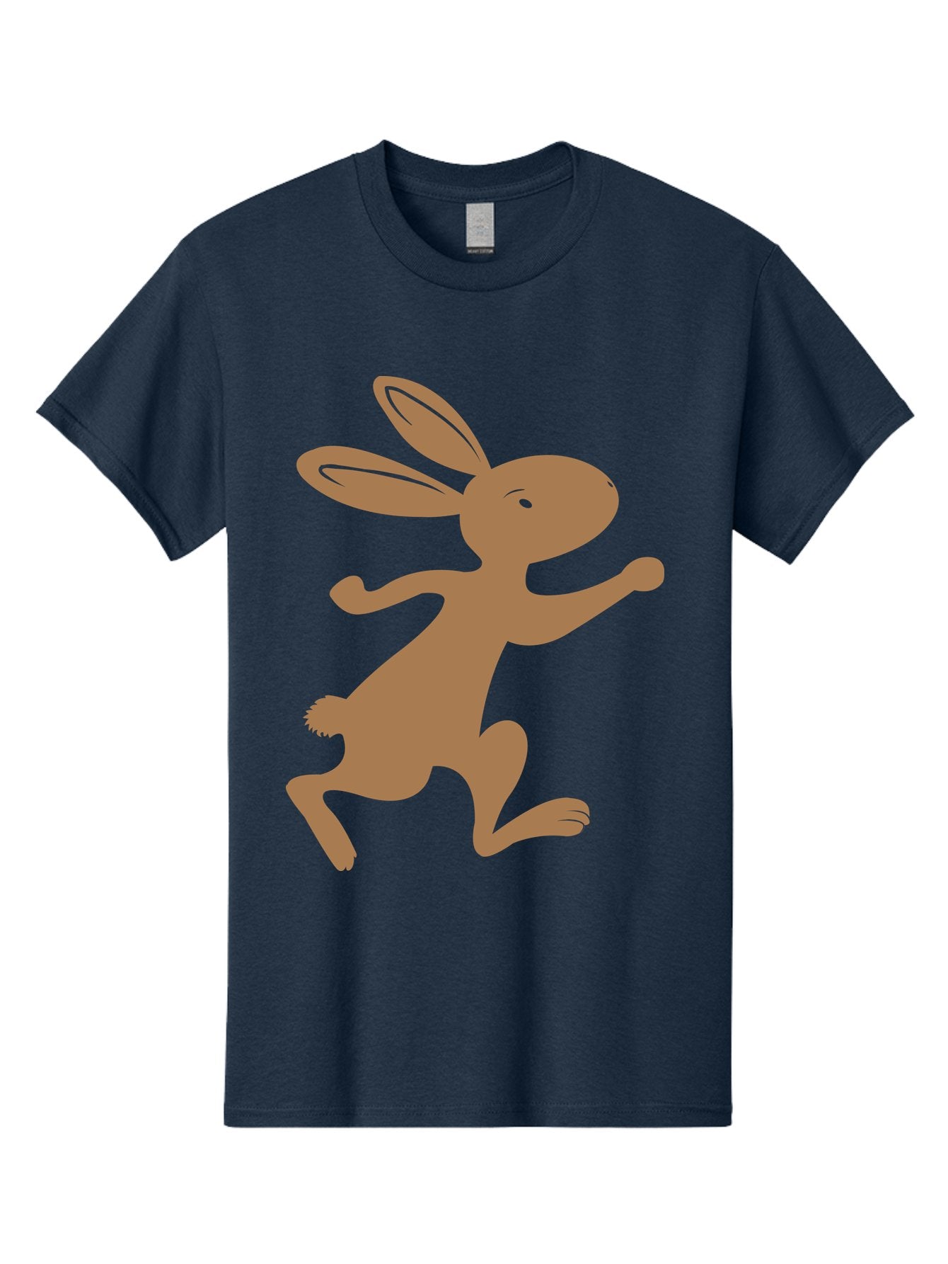 Rabbit Men'S Graphic Tee, 100% Cotton, Comfortable Casual Summer Wear, Machine Washable, Cartoon Rabbit, Jumping Rabbit, Brown Rabbit, Playful Pose, Cute Illustration, Simple Design, Whimsical Art, Cartoon Character, Funny Rabbit Aad115 11