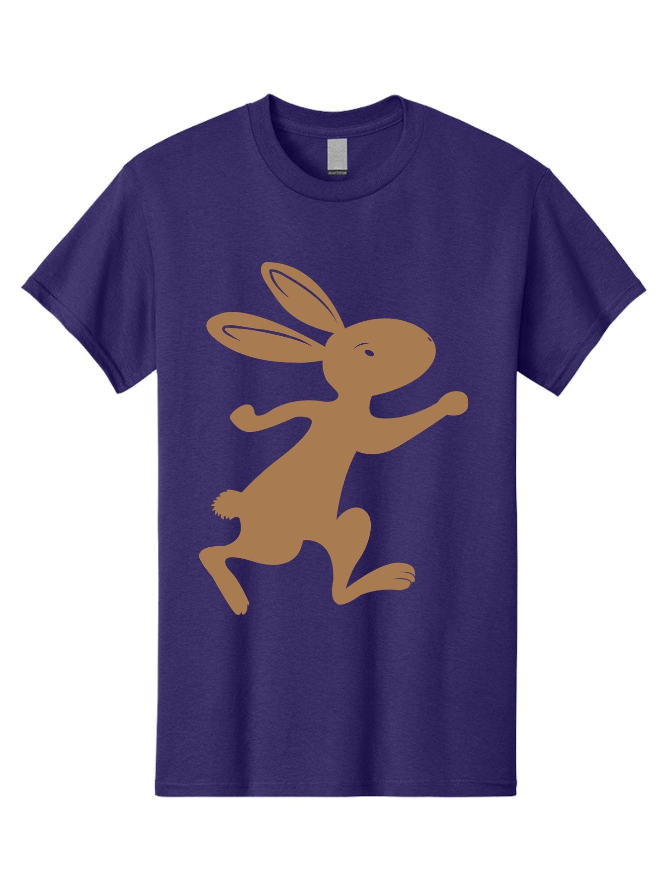 Rabbit Men'S Graphic Tee, 100% Cotton, Comfortable Casual Summer Wear, Machine Washable, Cartoon Rabbit, Jumping Rabbit, Brown Rabbit, Playful Pose, Cute Illustration, Simple Design, Whimsical Art, Cartoon Character, Funny Rabbit Aad115 6