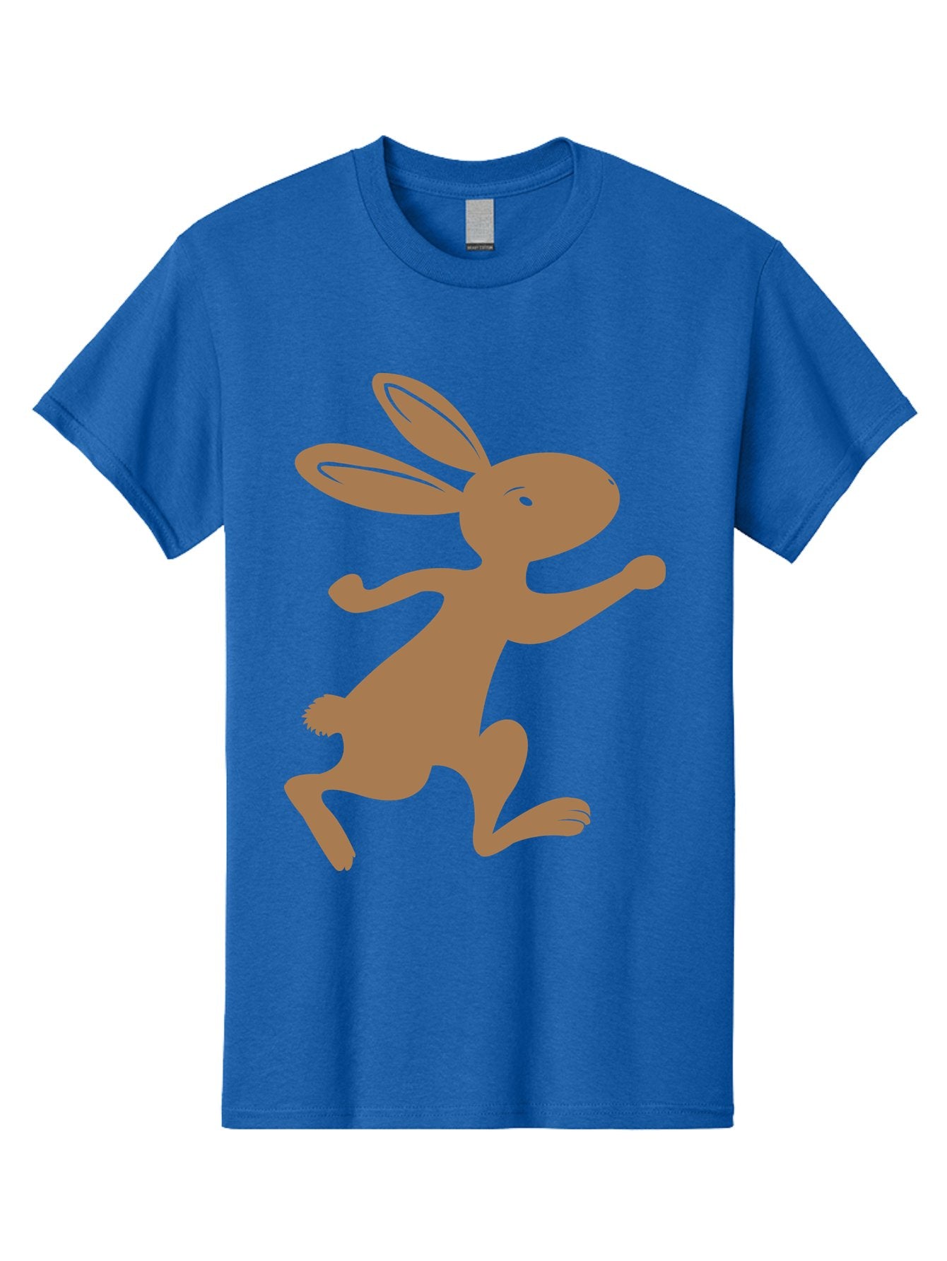 Rabbit Men'S Graphic Tee, 100% Cotton, Comfortable Casual Summer Wear, Machine Washable, Cartoon Rabbit, Jumping Rabbit, Brown Rabbit, Playful Pose, Cute Illustration, Simple Design, Whimsical Art, Cartoon Character, Funny Rabbit Aad115 7