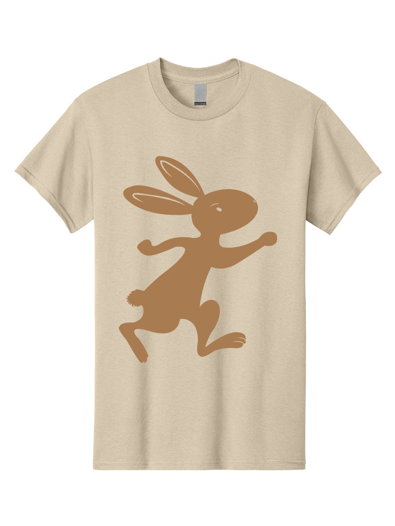 Rabbit Men'S Graphic Tee, 100% Cotton, Comfortable Casual Summer Wear, Machine Washable, Cartoon Rabbit, Jumping Rabbit, Brown Rabbit, Playful Pose, Cute Illustration, Simple Design, Whimsical Art, Cartoon Character, Funny Rabbit Aad115 8