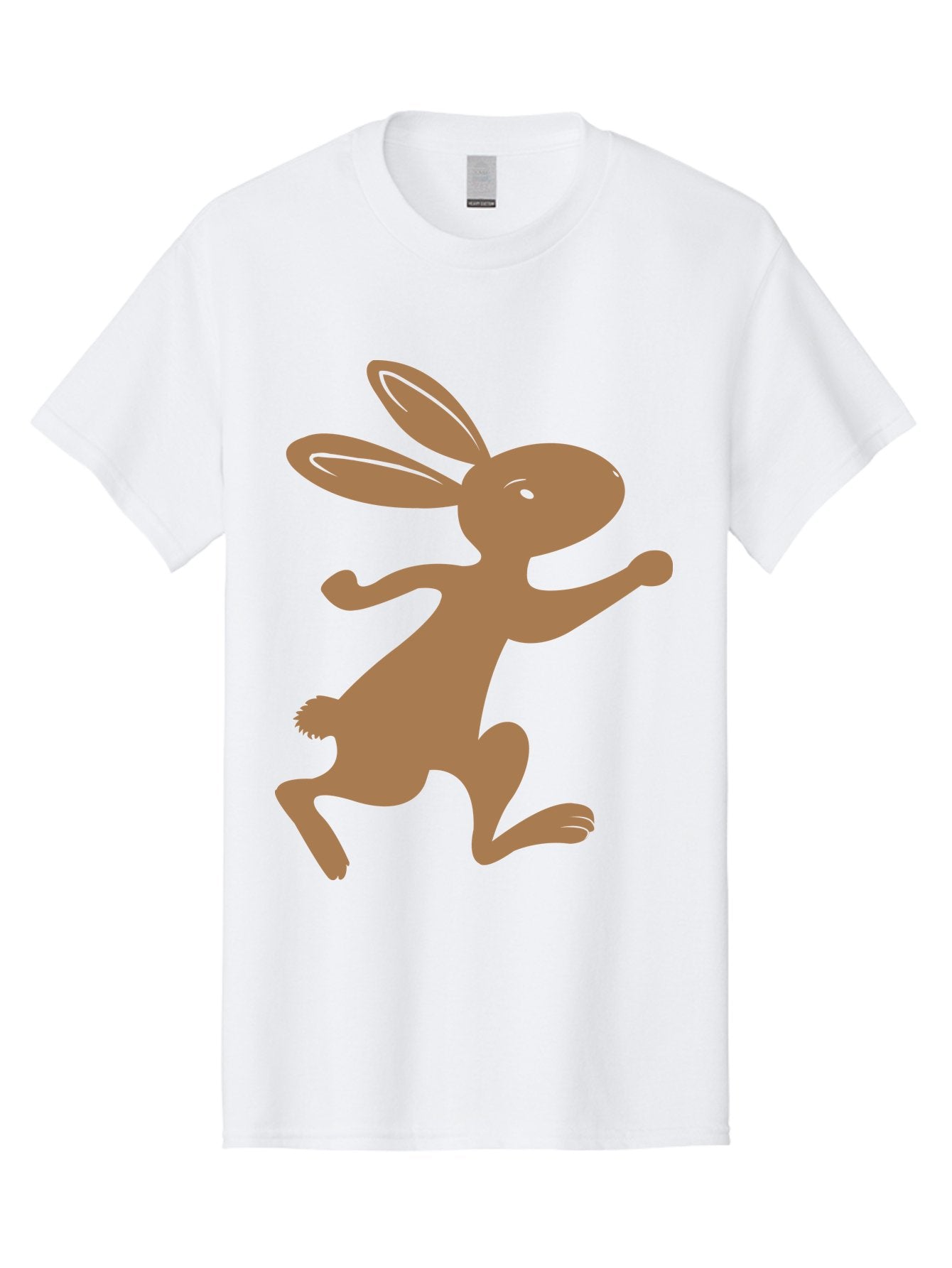 Rabbit Men'S Graphic Tee, 100% Cotton, Comfortable Casual Summer Wear, Machine Washable, Cartoon Rabbit, Jumping Rabbit, Brown Rabbit, Playful Pose, Cute Illustration, Simple Design, Whimsical Art, Cartoon Character, Funny Rabbit Aad115 12