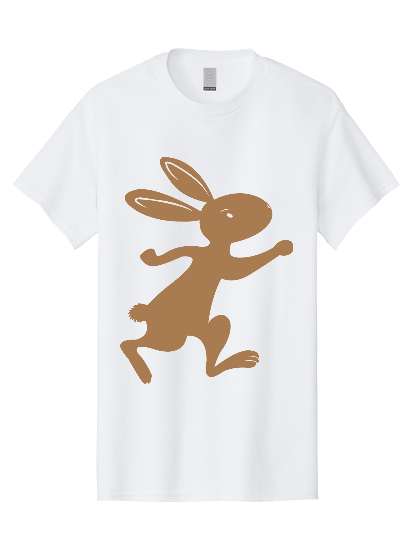 Rabbit Men'S Graphic Tee, 100% Cotton, Comfortable Casual Summer Wear, Machine Washable, Cartoon Rabbit, Jumping Rabbit, Brown Rabbit, Playful Pose, Cute Illustration, Simple Design, Whimsical Art, Cartoon Character, Funny Rabbit Aad115 5