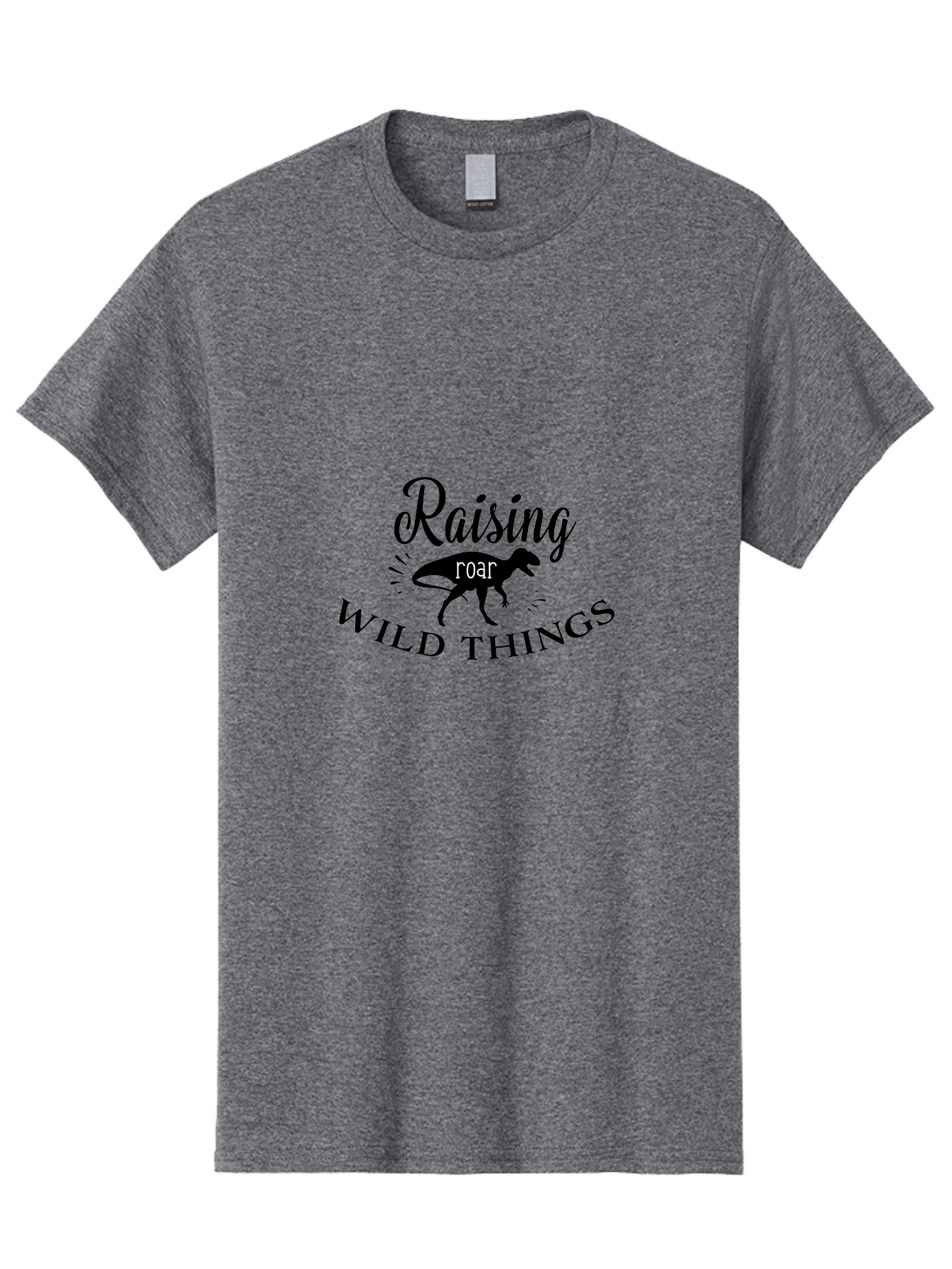 Raising-Wild-Things Men'S Graphic Tee, 100% Cotton, Comfortable Casual Summer Wear, Machine Washable, Raising Wild Things, Dinosaur Roar, T-Shirt Design, Funny Quote, Witty Phrase, Parenting Humor, Wild Child, Dino Love, Prehistoric Fun Aad116 17