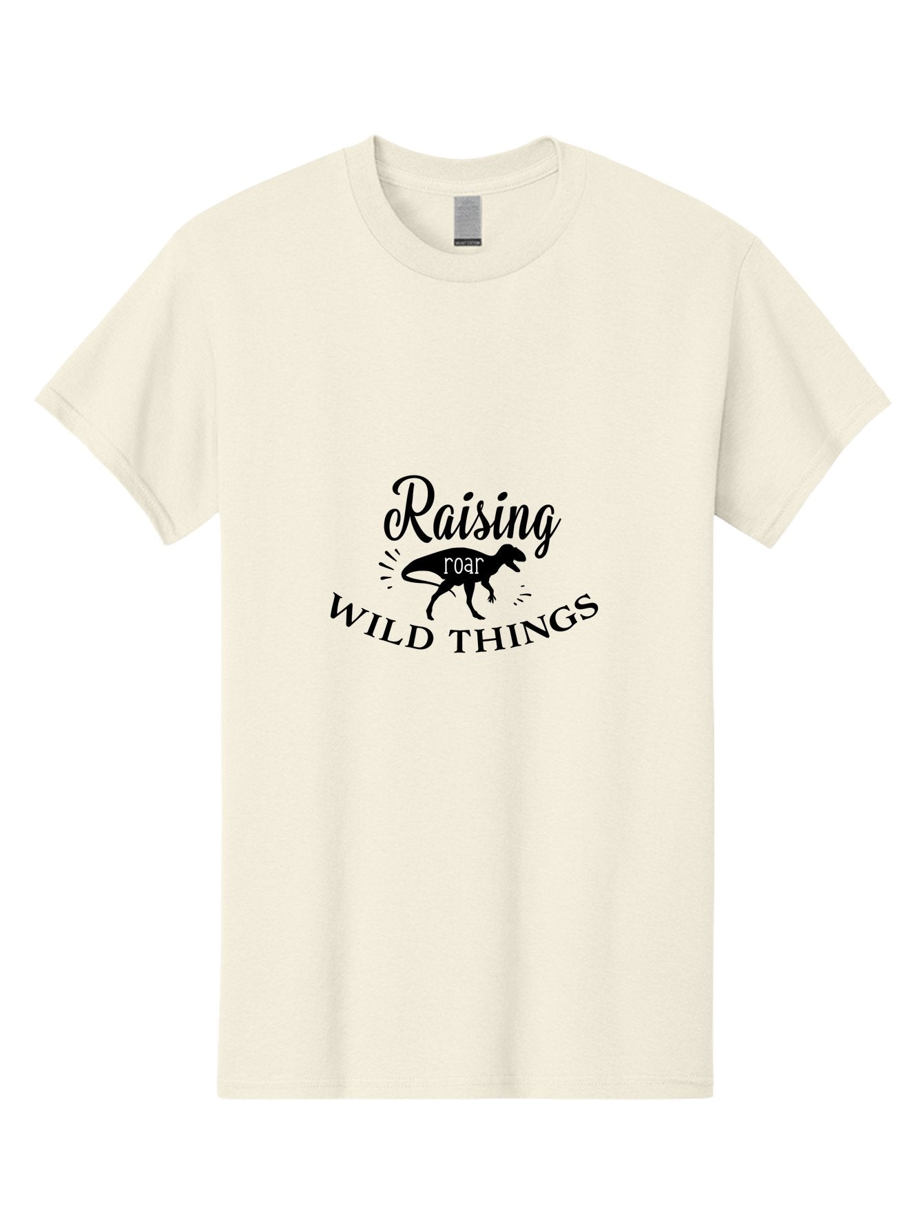 Raising-Wild-Things Men'S Graphic Tee, 100% Cotton, Comfortable Casual Summer Wear, Machine Washable, Raising Wild Things, Dinosaur Roar, T-Shirt Design, Funny Quote, Witty Phrase, Parenting Humor, Wild Child, Dino Love, Prehistoric Fun Aad116 5
