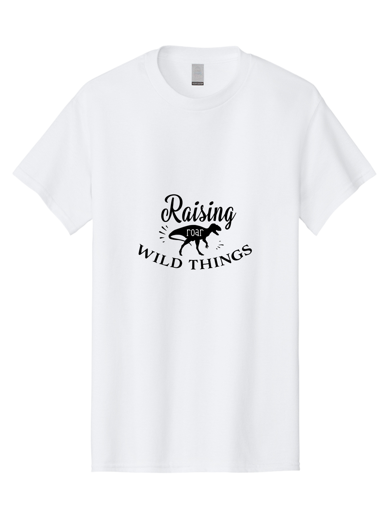 Raising-Wild-Things Men'S Graphic Tee, 100% Cotton, Comfortable Casual Summer Wear, Machine Washable, Raising Wild Things, Dinosaur Roar, T-Shirt Design, Funny Quote, Witty Phrase, Parenting Humor, Wild Child, Dino Love, Prehistoric Fun Aad116 19