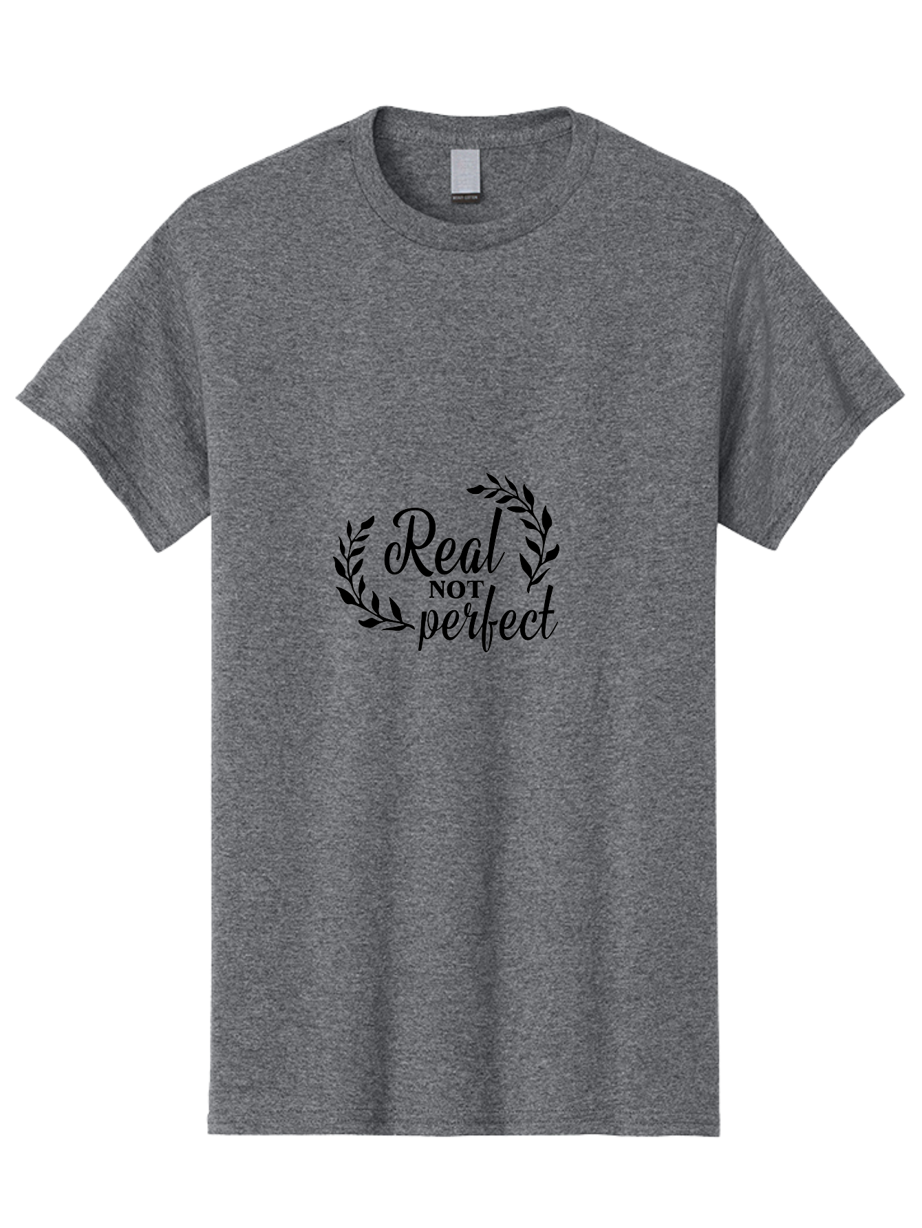 Real-Not-Perfect Men'S Graphic Tee, 100% Cotton, Comfortable Casual Summer Wear, Machine Washable, Motivational Quotes, Inspirational Sayings, Positive Affirmations, Self-Acceptance, Self-Love, Body Positivity, Empowerment, Laurel Wreath, Aad118 23