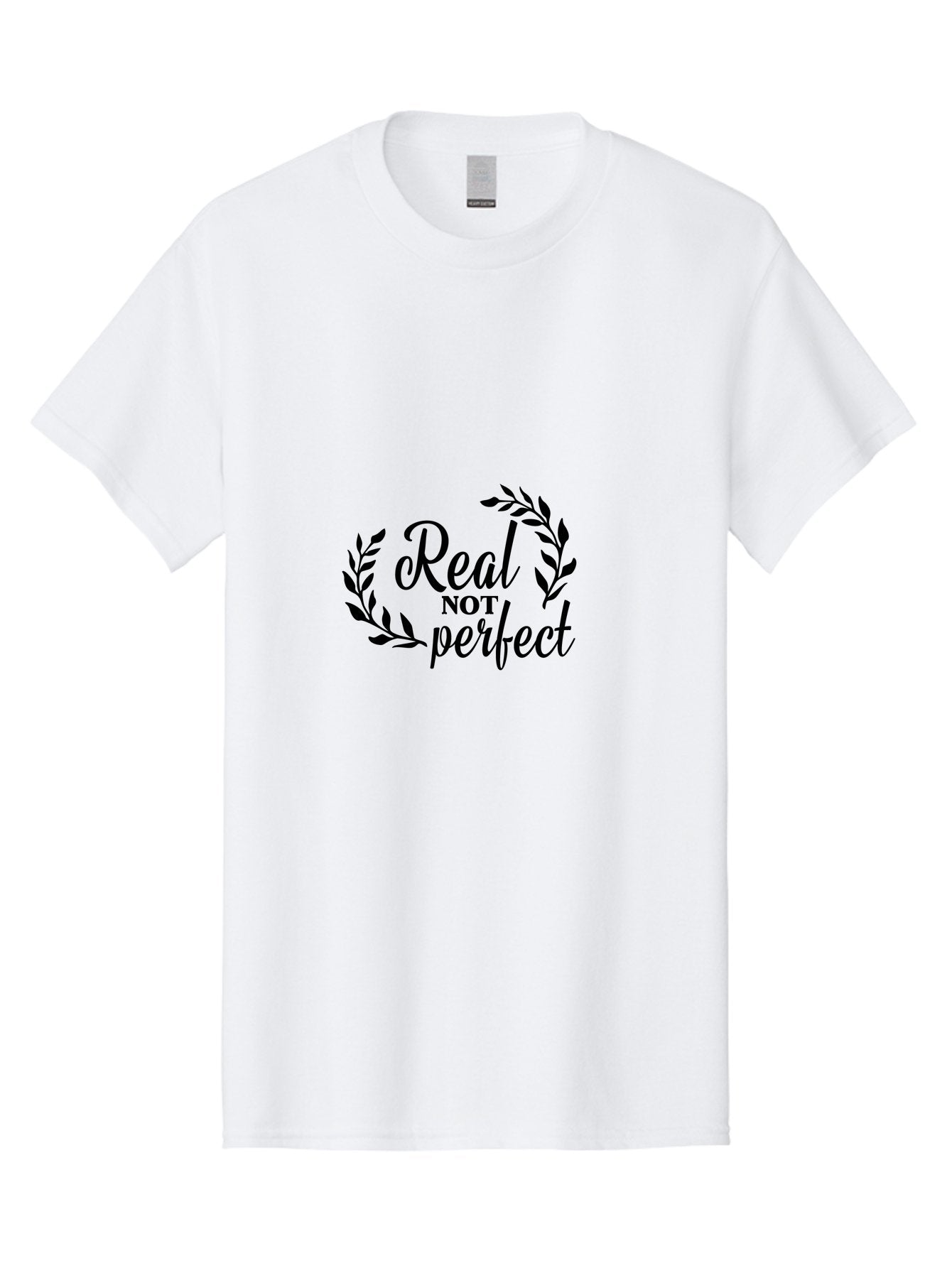 Real-Not-Perfect Men'S Graphic Tee, 100% Cotton, Comfortable Casual Summer Wear, Machine Washable, Motivational Quotes, Inspirational Sayings, Positive Affirmations, Self-Acceptance, Self-Love, Body Positivity, Empowerment, Laurel Wreath, Aad118 8
