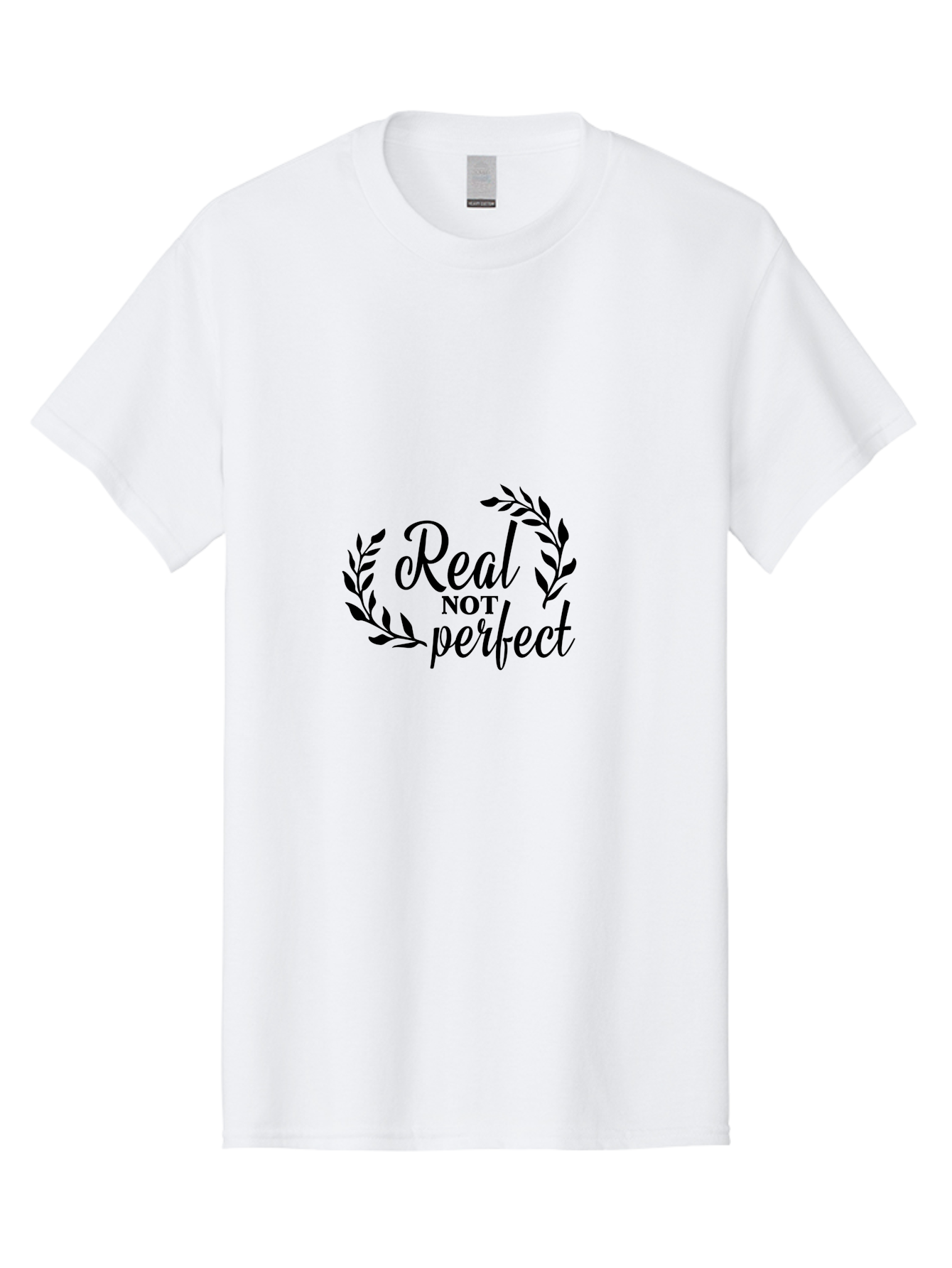 Real-Not-Perfect Men'S Graphic Tee, 100% Cotton, Comfortable Casual Summer Wear, Machine Washable, Motivational Quotes, Inspirational Sayings, Positive Affirmations, Self-Acceptance, Self-Love, Body Positivity, Empowerment, Laurel Wreath, Aad118 11