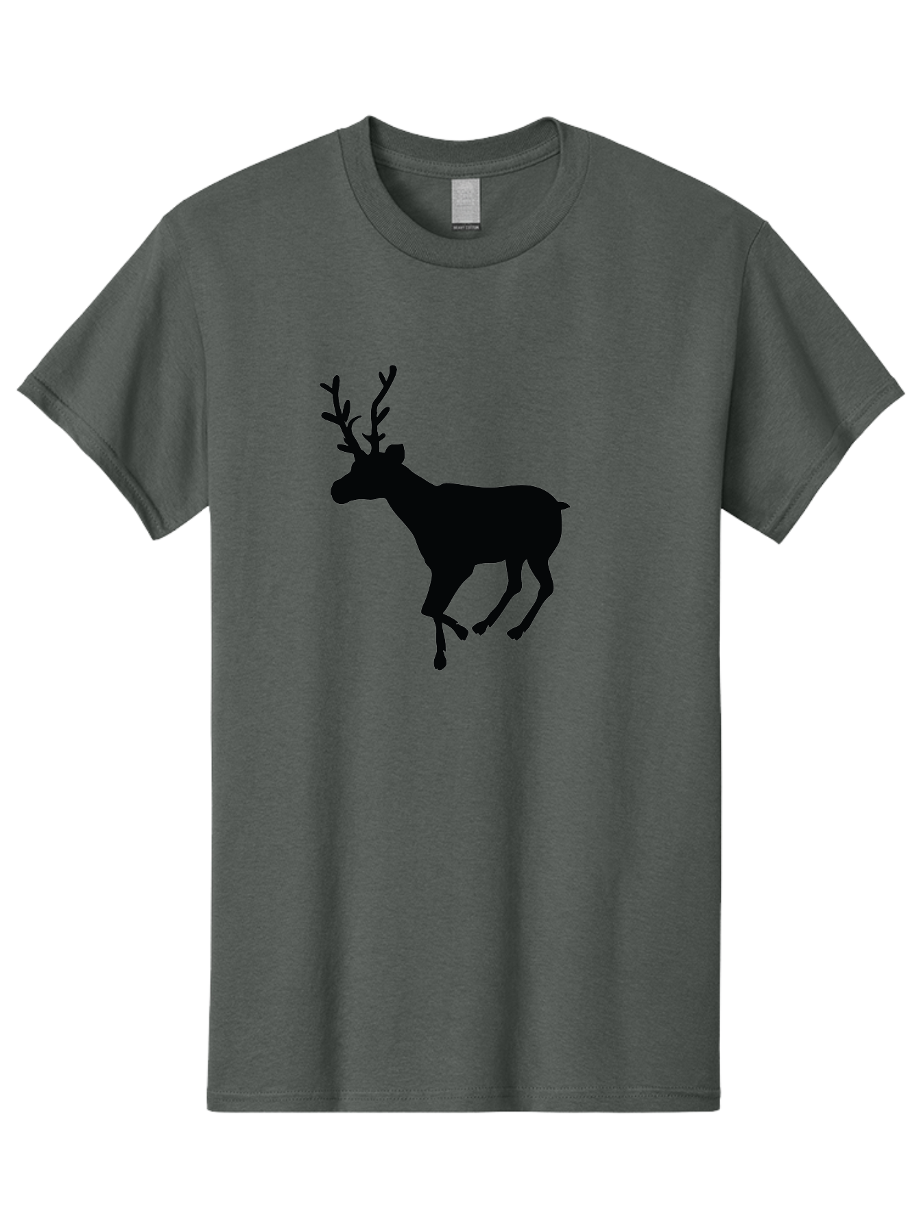 Reindeer-Silhouette Men'S Graphic Tee, 100% Cotton, Comfortable Casual Summer Wear, Machine Washable, Reindeer Silhouette, Deer Running, Antlered Animal, Wildlife Graphic, Festive Design, Winter Symbol, Holiday Icon, Minimalist Art Aad123 11