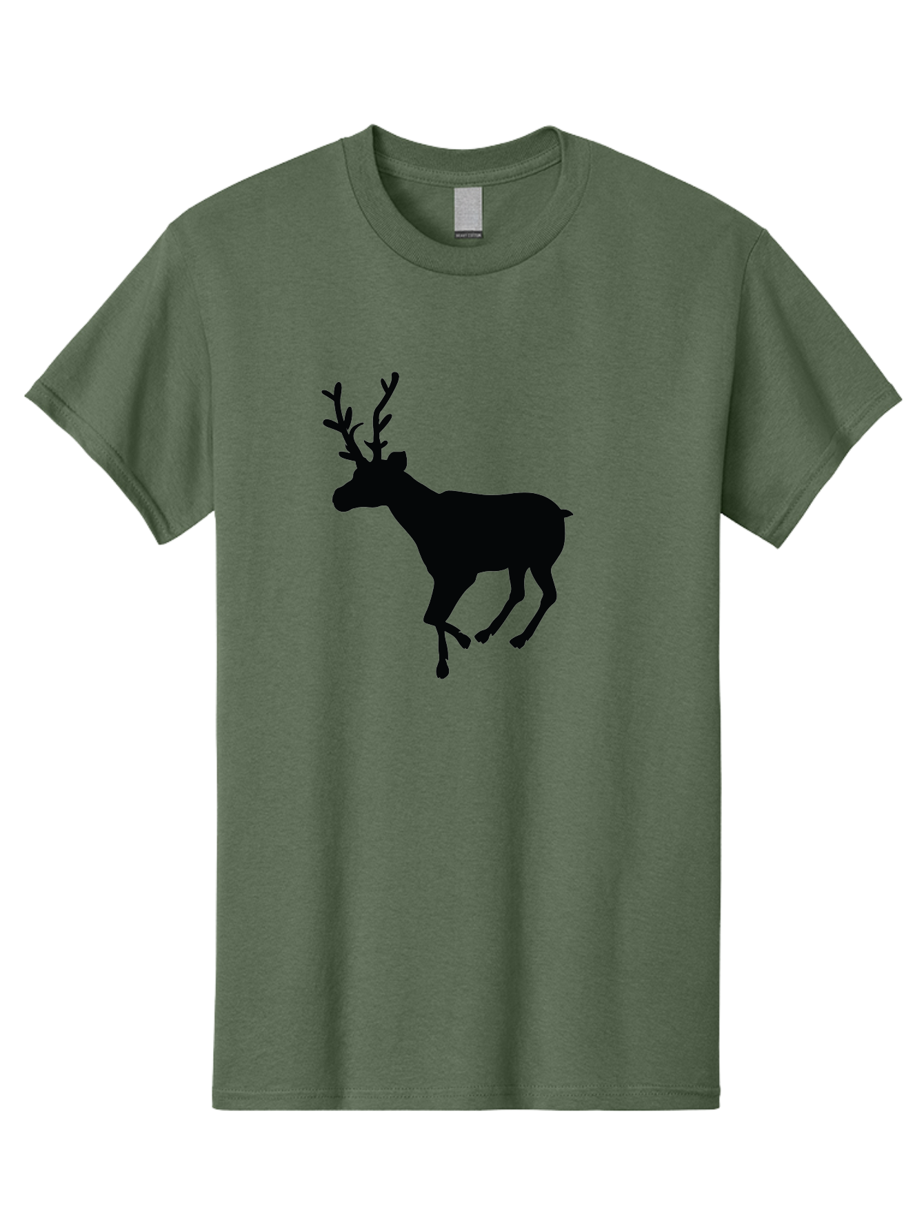 Reindeer-Silhouette Men'S Graphic Tee, 100% Cotton, Comfortable Casual Summer Wear, Machine Washable, Reindeer Silhouette, Deer Running, Antlered Animal, Wildlife Graphic, Festive Design, Winter Symbol, Holiday Icon, Minimalist Art Aad123 29