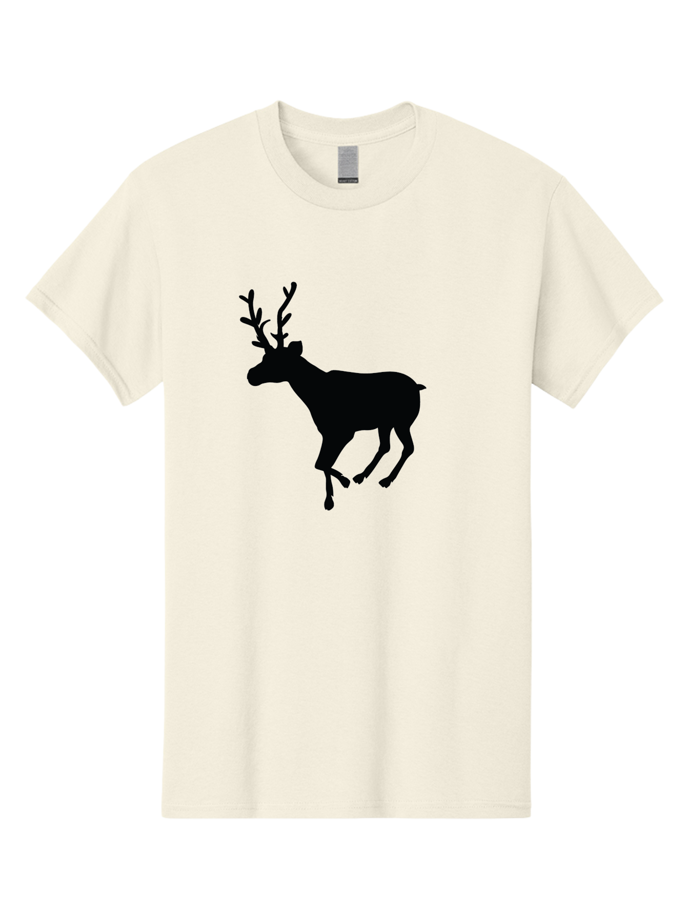 Reindeer-Silhouette Men'S Graphic Tee, 100% Cotton, Comfortable Casual Summer Wear, Machine Washable, Reindeer Silhouette, Deer Running, Antlered Animal, Wildlife Graphic, Festive Design, Winter Symbol, Holiday Icon, Minimalist Art Aad123 7
