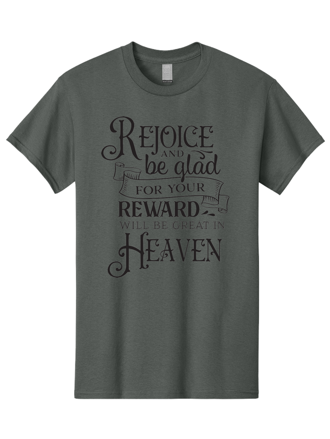 Rejoice-And-Be-Glad Men'S Graphic Tee, 100% Cotton, Comfortable Casual Summer Wear, Machine Washable, Inspirational Quote, Religious Message, Rejoice, Glad, Reward In Heaven, Faith, Scripture, Bible Verse, Motivation, Hope, Heaven Aad125 13