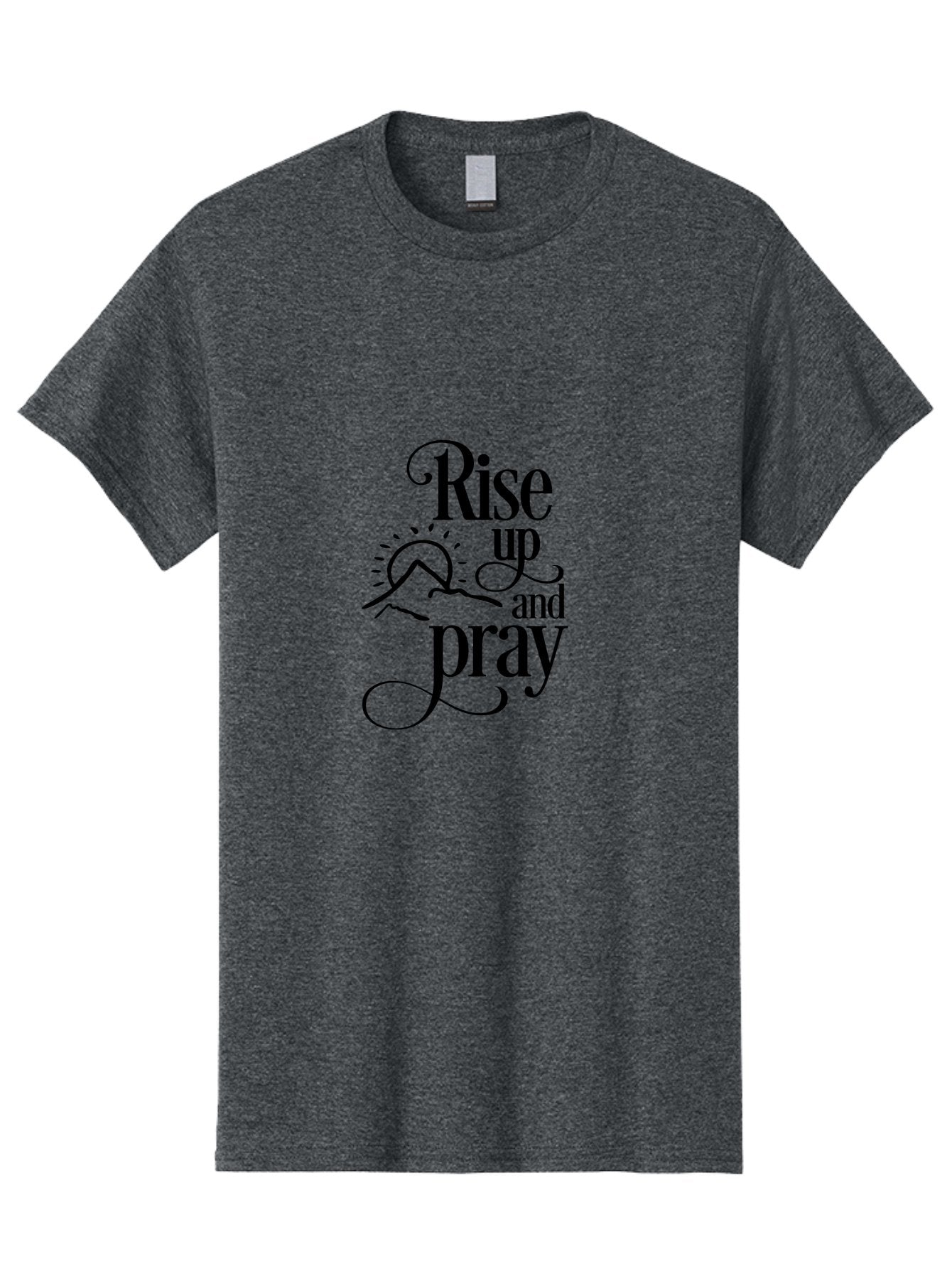 Rise-Up-And-Pray Men'S Graphic Tee, 100% Cotton, Comfortable Casual Summer Wear, Machine Washable, Inspirational Quote, Motivational Phrase, Rise Up And Pray, Morning Prayer, Sunrise, Mountains, Faith, Spirituality Aad130 11