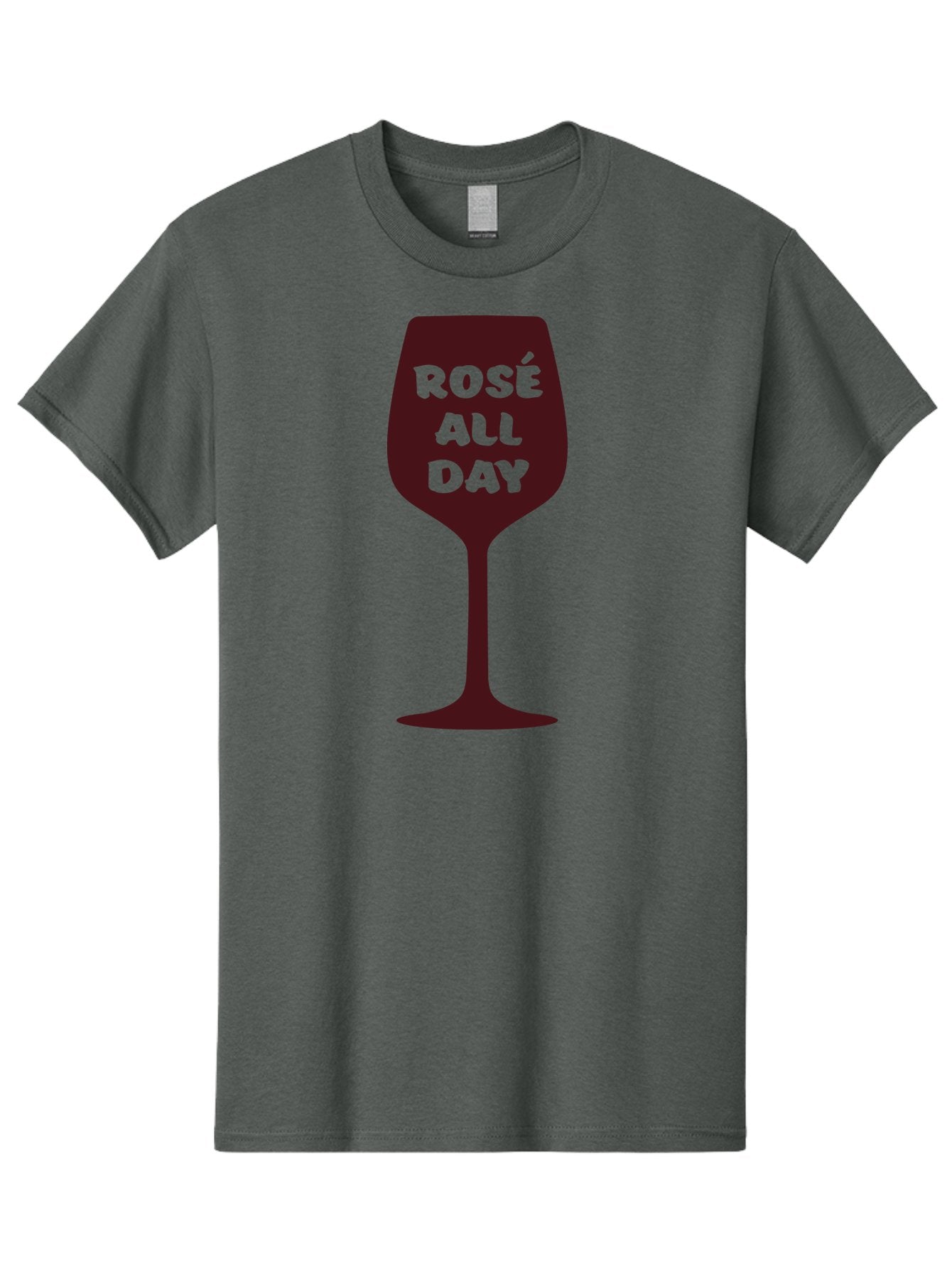 Rose-All-Day Men'S Graphic Tee, 100% Cotton, Comfortable Casual Summer Wear, Machine Washable, Wine Glass, Rose Wine, Rosé All Day, Wine Lover, Relaxed Atmosphere, Casual Drinking, Fun Phrase, Wine Culture Aad131 14