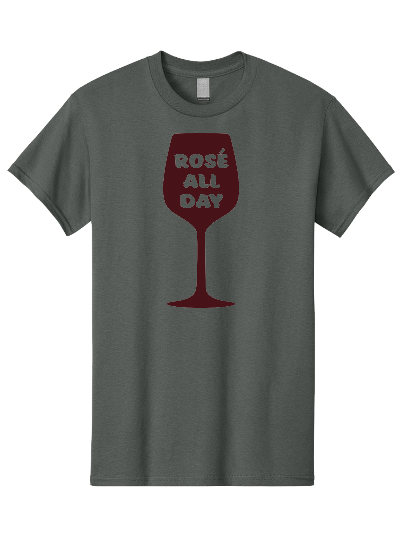 Rose-All-Day Men'S Graphic Tee, 100% Cotton, Comfortable Casual Summer Wear, Machine Washable, Wine Glass, Rose Wine, Rosé All Day, Wine Lover, Relaxed Atmosphere, Casual Drinking, Fun Phrase, Wine Culture Aad131 3