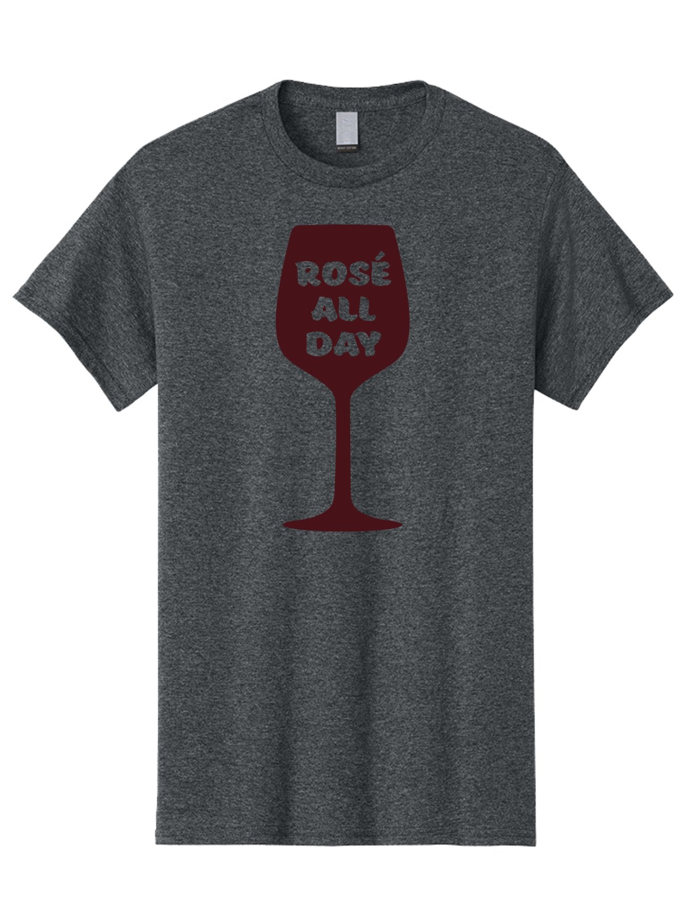 Rose-All-Day Men'S Graphic Tee, 100% Cotton, Comfortable Casual Summer Wear, Machine Washable, Wine Glass, Rose Wine, Rosé All Day, Wine Lover, Relaxed Atmosphere, Casual Drinking, Fun Phrase, Wine Culture Aad131 7